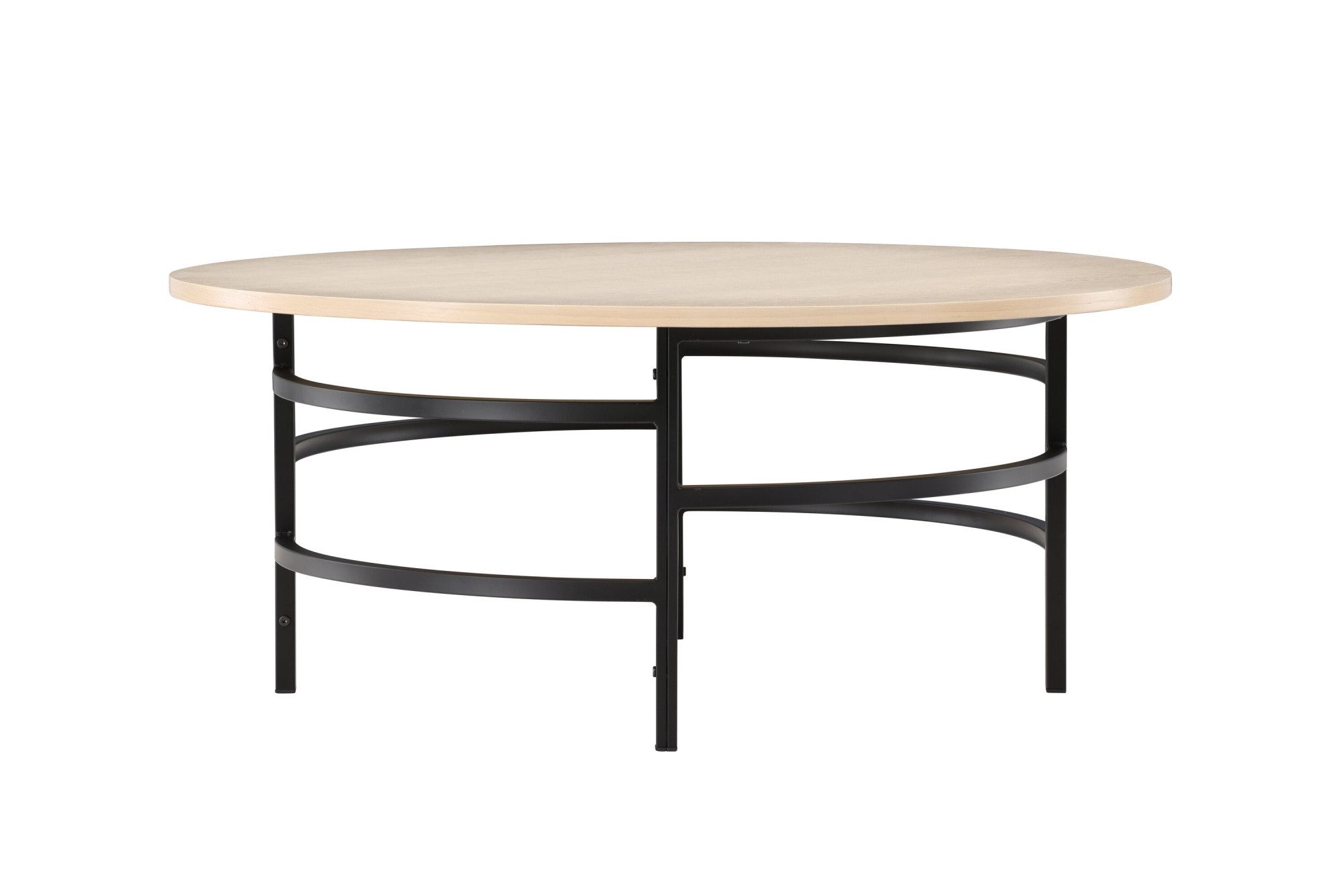 Venture Home Couchtisch Copenhagen, runder Couchtisch Ø 100 cm in skandinavischer Eleganz, Sofatisch, MDF, Metallbeine, rund, abgerundet, modern