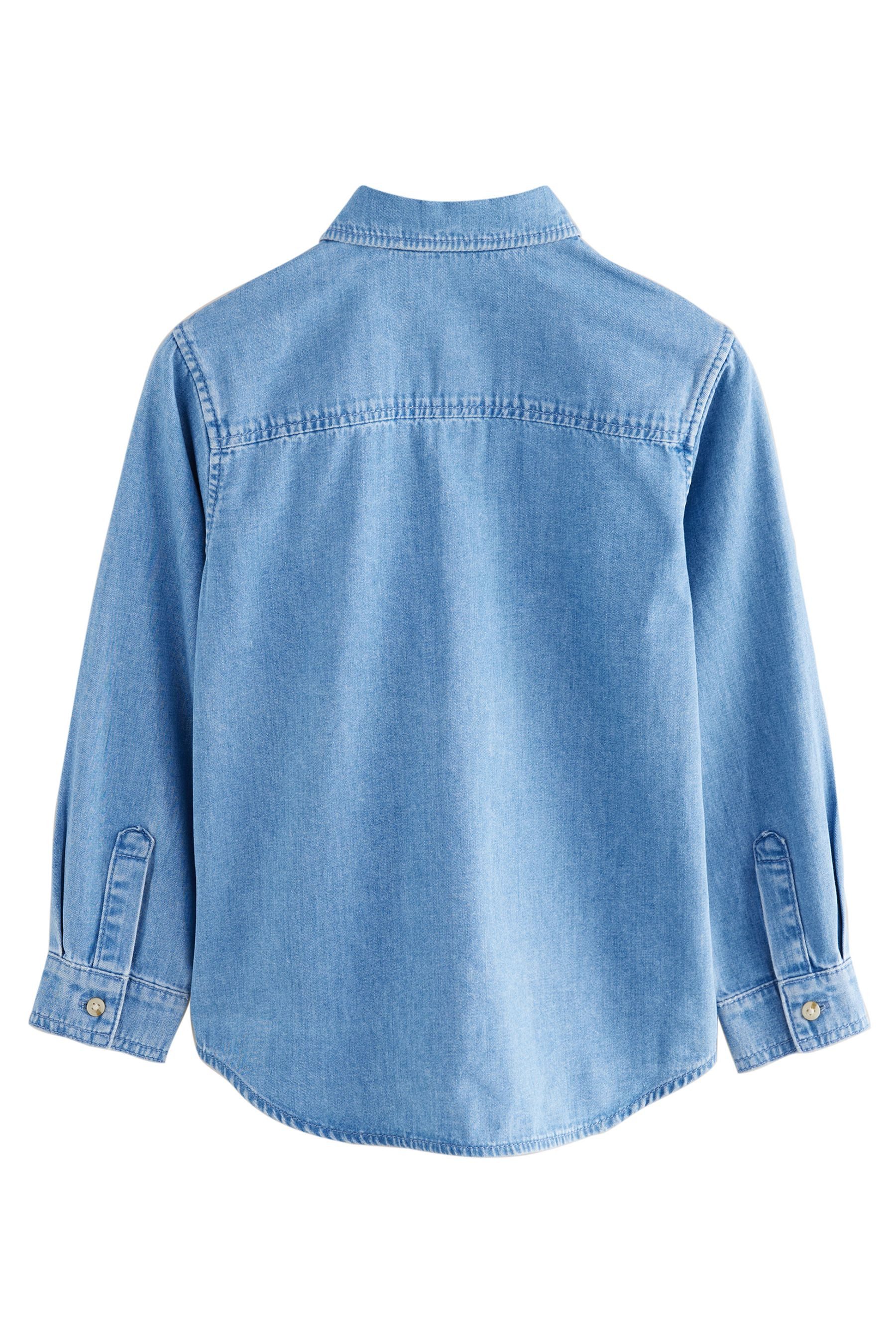 Next Langarmhemd Langärmeliges Hemd aus Denim (1-tlg)