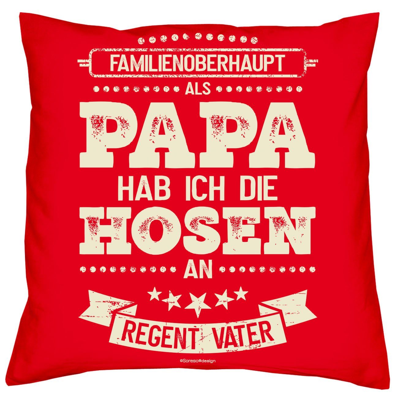 Als Papa ich Soreso® Kissen Geschenkidee Dekokissen hab Hosen Socken & rot Väter an für Sprüche die Sleep, Geschenke