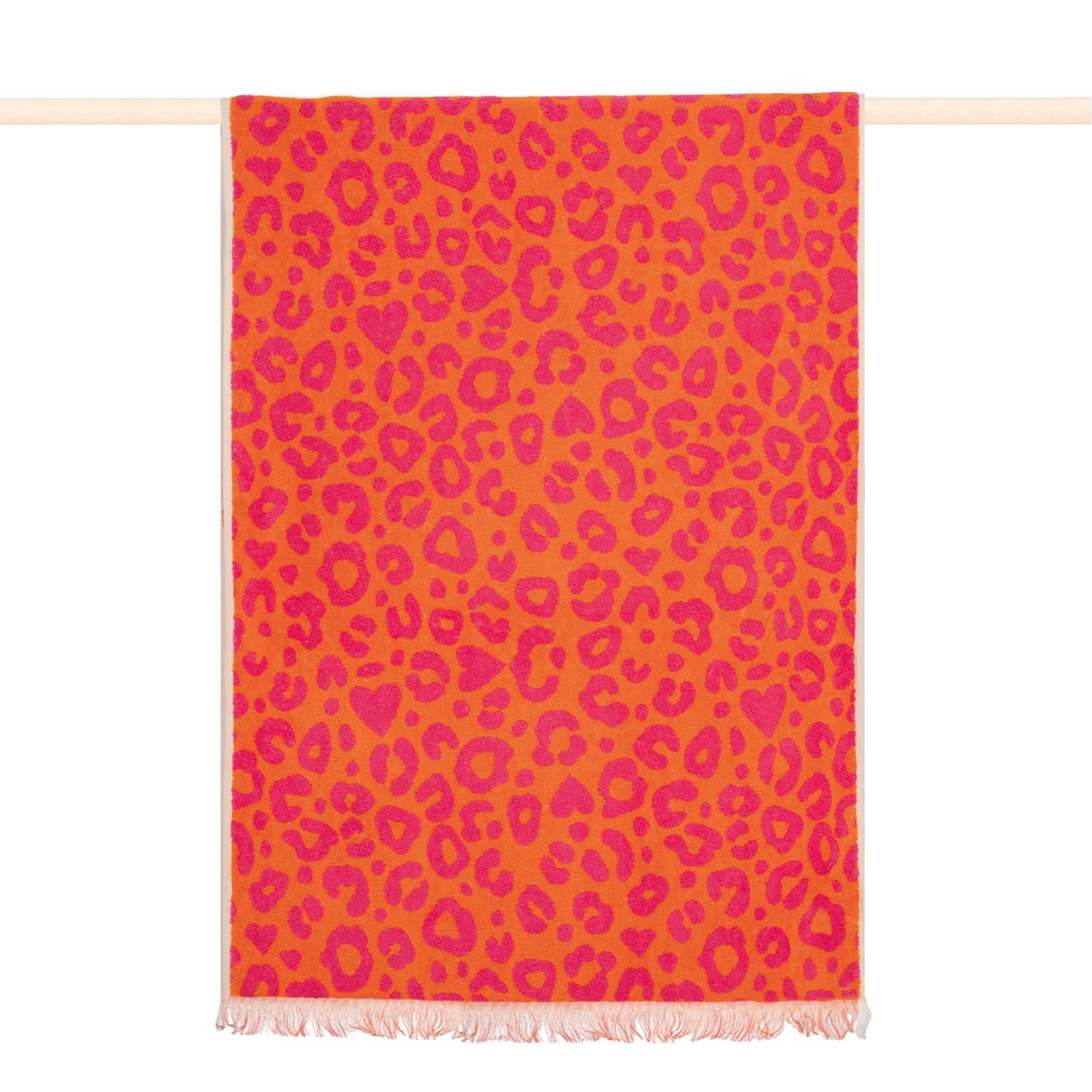 PAD Duschtuch LEO, 70x140 cm, Frottee (1-St), Leo-Design, Jacquard-Webung, weich und saugstark, mit Fransen