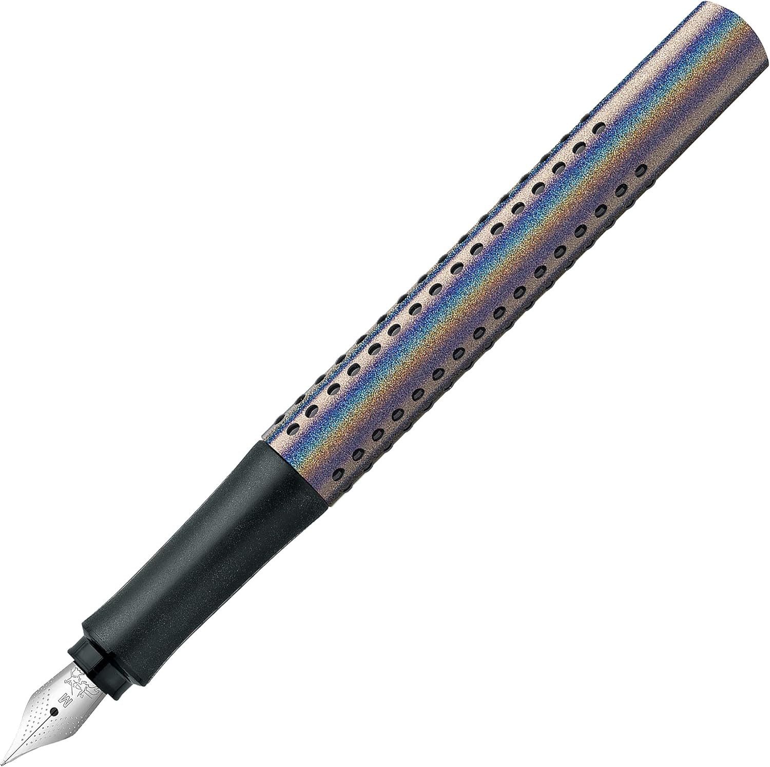 Faber-Castell Grip 2011 Füller – Blaue Perlmutt-Optik, Feder M