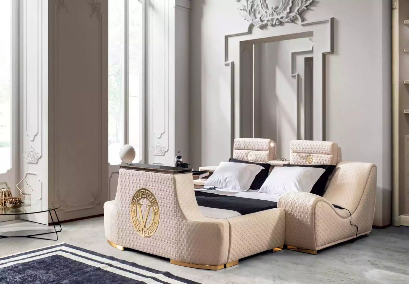 JVmoebel Bett Luxus Doppelbett modernes Design Bettrahmen Bettrahmen Betten  (1-tlg., Bett)
