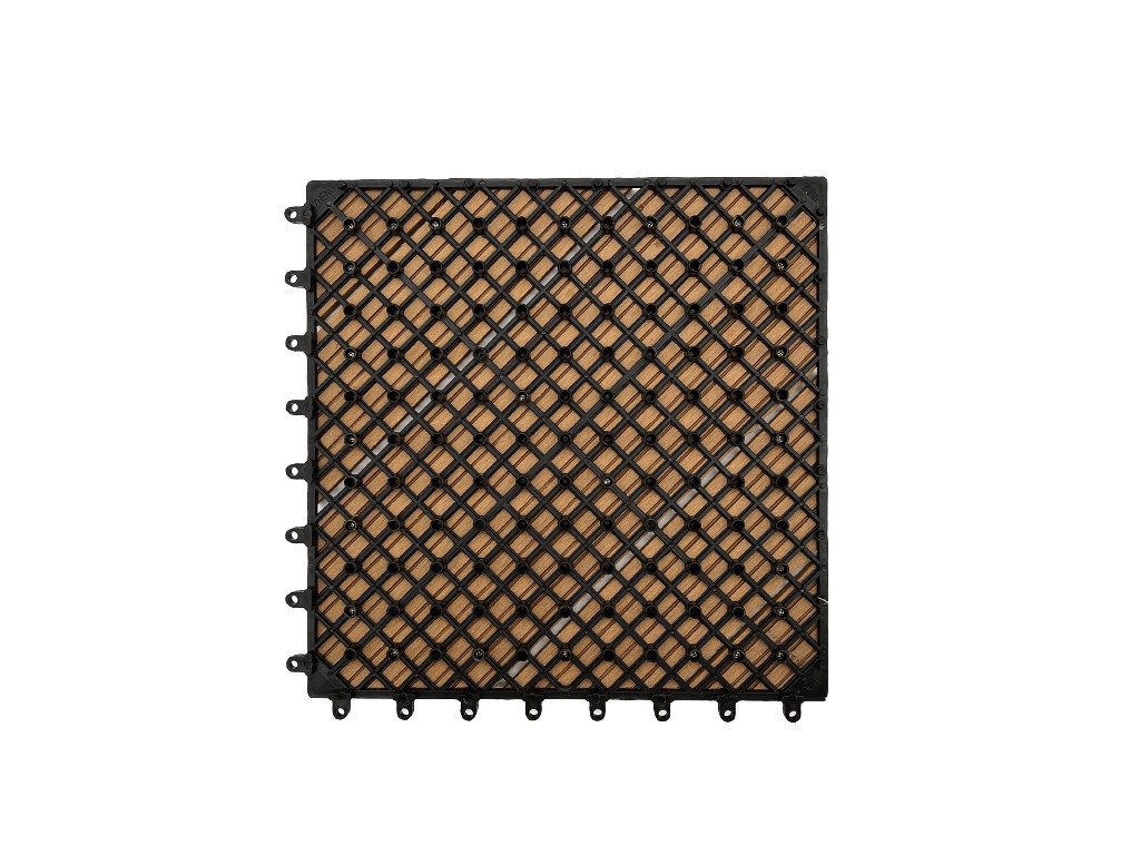 Outgarden Terrassenplatte WPC-Fliese Diagonal Teak, WPC 30x30, Holzoptik