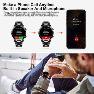 Lige Smartwatch (Android iOS), Herren Fitness Tracker mit Herzfrequenz Schlafmonitor wasserdichte Uhr