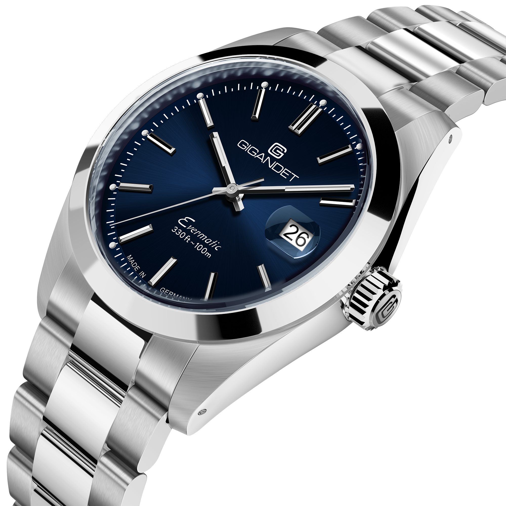 Gigandet Automatikuhr EVERMATIC, Made in Germany, Saphirglas, Swiss Super-LumiNova, verschraubtes Band