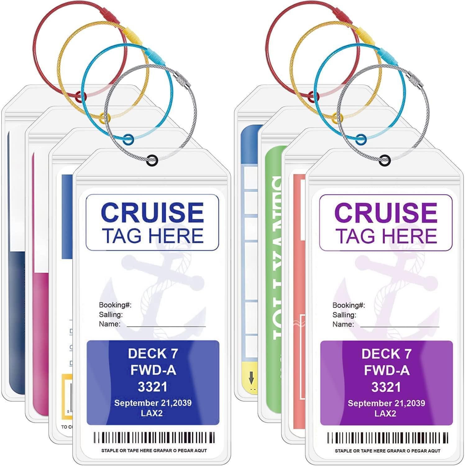 LuxusKollektion Gepäckanhänger Kofferanhänger PVC transparent Clip Metallband Breit 8 Stück