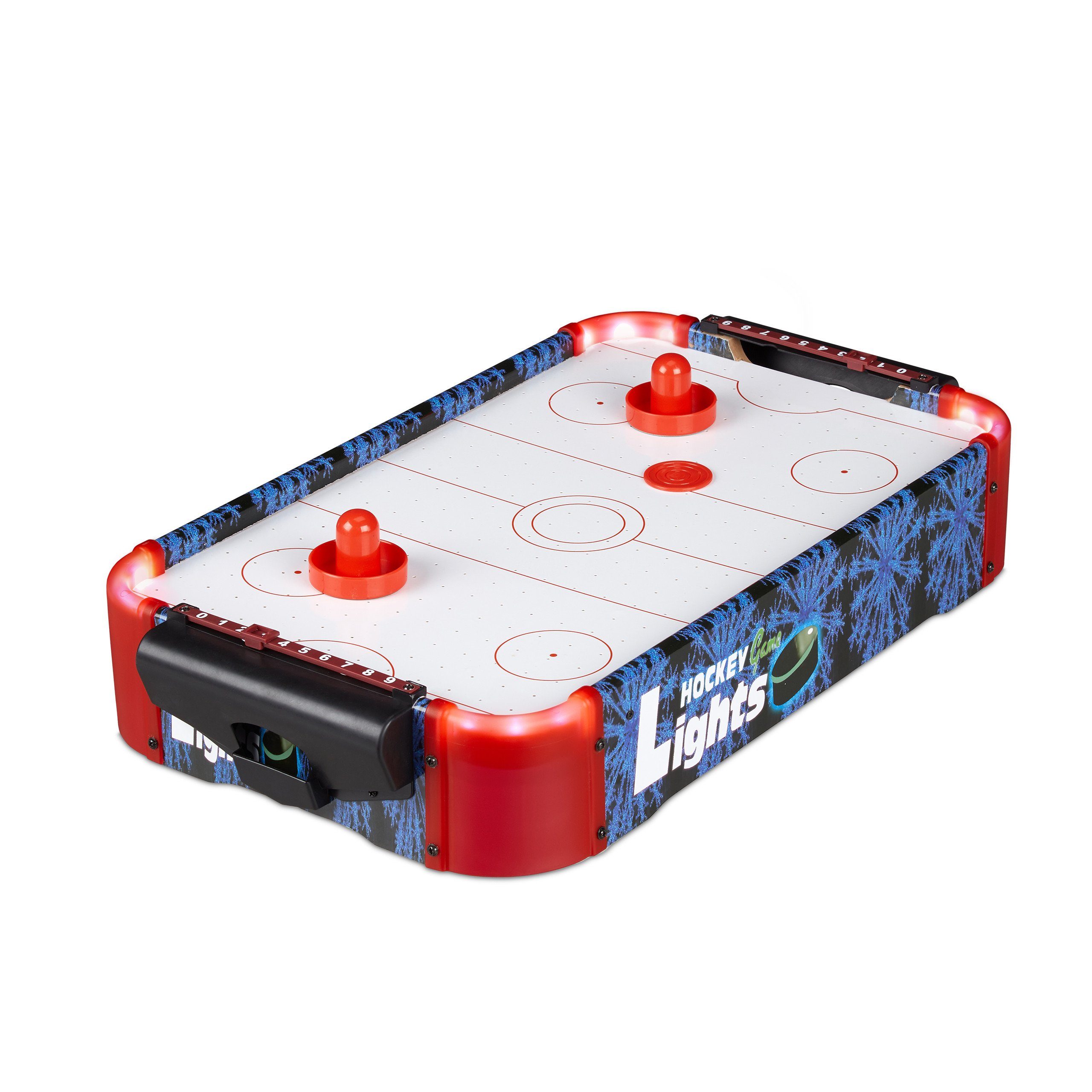 relaxdays Air-Hockeytisch Airhockey Tischspiel LED