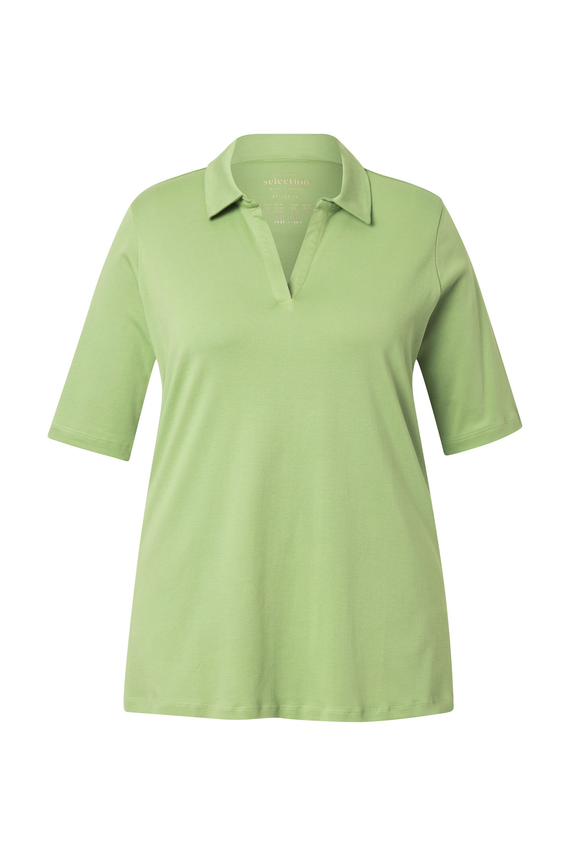 Ulla Popken Poloshirt Poloshirt A-Linie Halbarm günstig online kaufen
