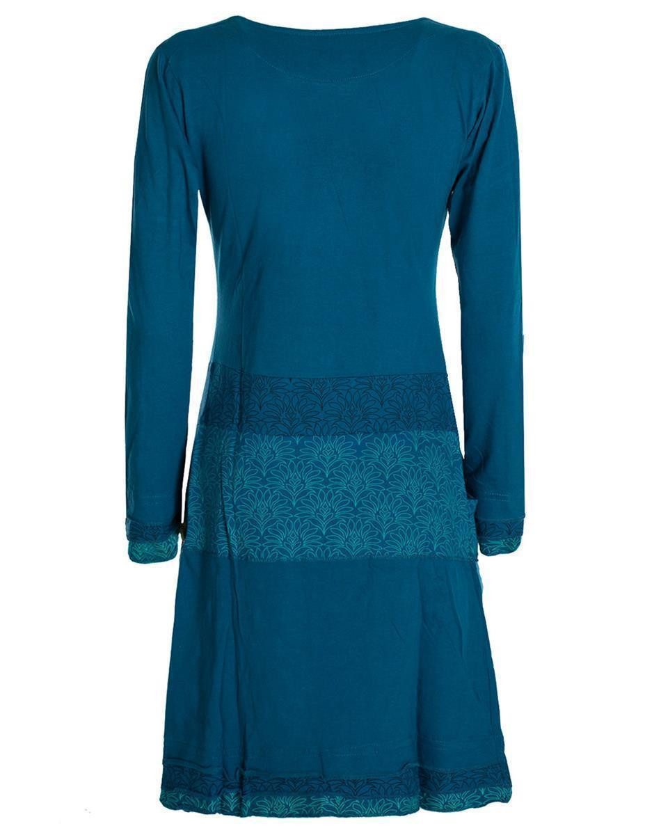 Vishes Jerseykleid Kleid Wasserfallkragen Bund bedruckt Taschen Boho, Ethno, Hippie, Festival Style – Bild 2 von 5