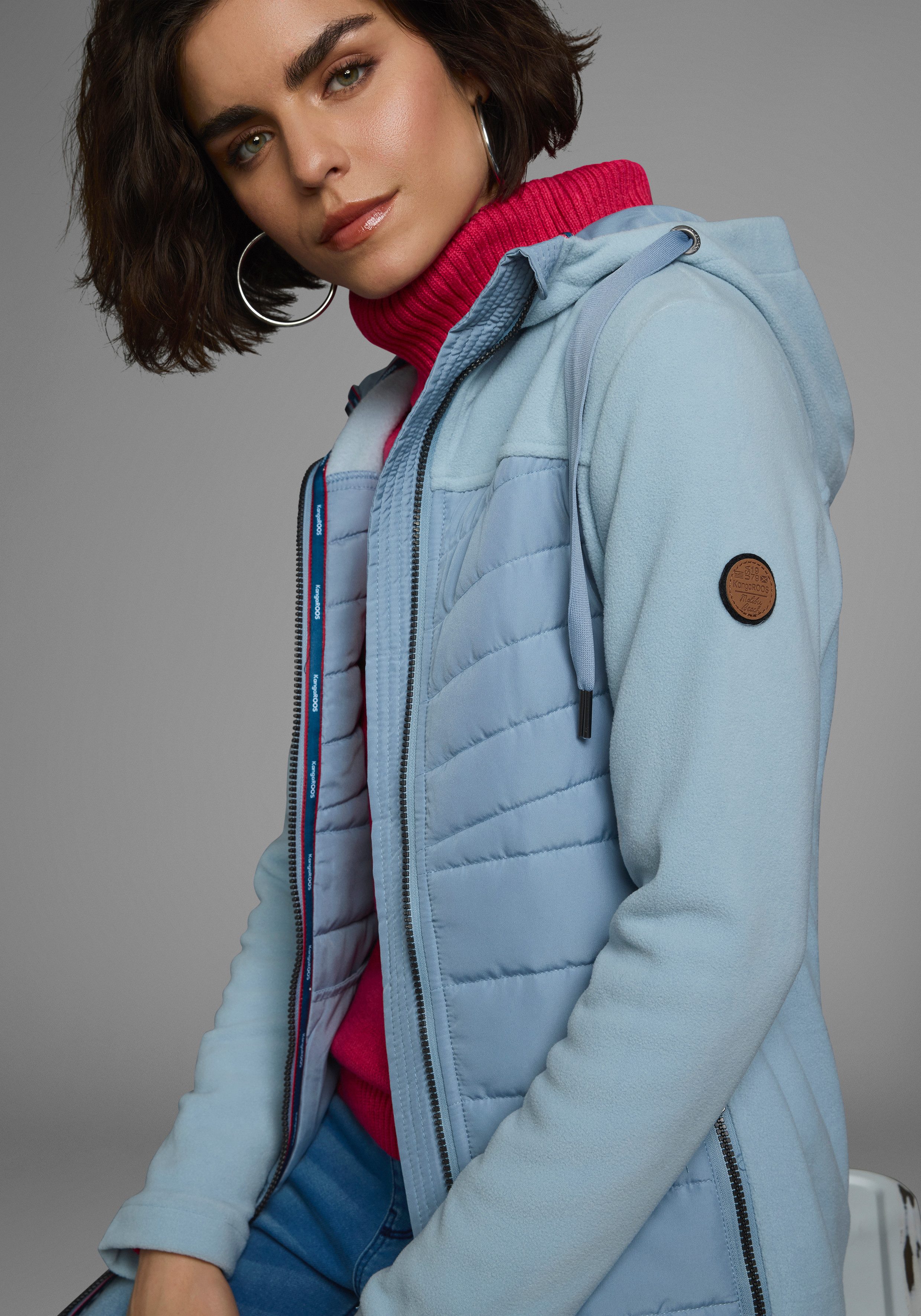 KangaROOS Langjacke Hybridjacke - Fleecejacke mit wattierten Bereichen – Bild 5 von 5