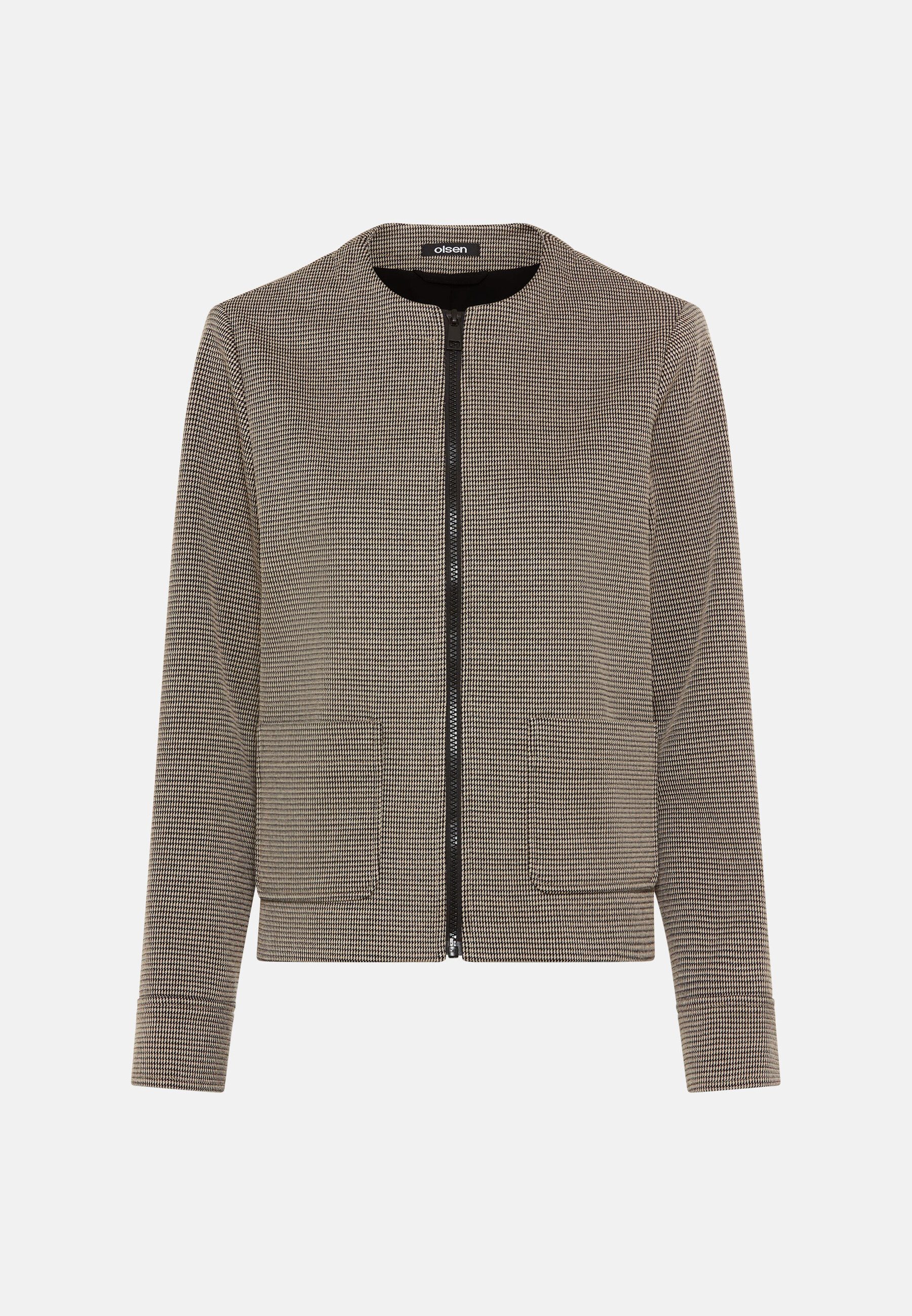 Olsen Kurzblazer Jacke mit Jacquard-Muster
