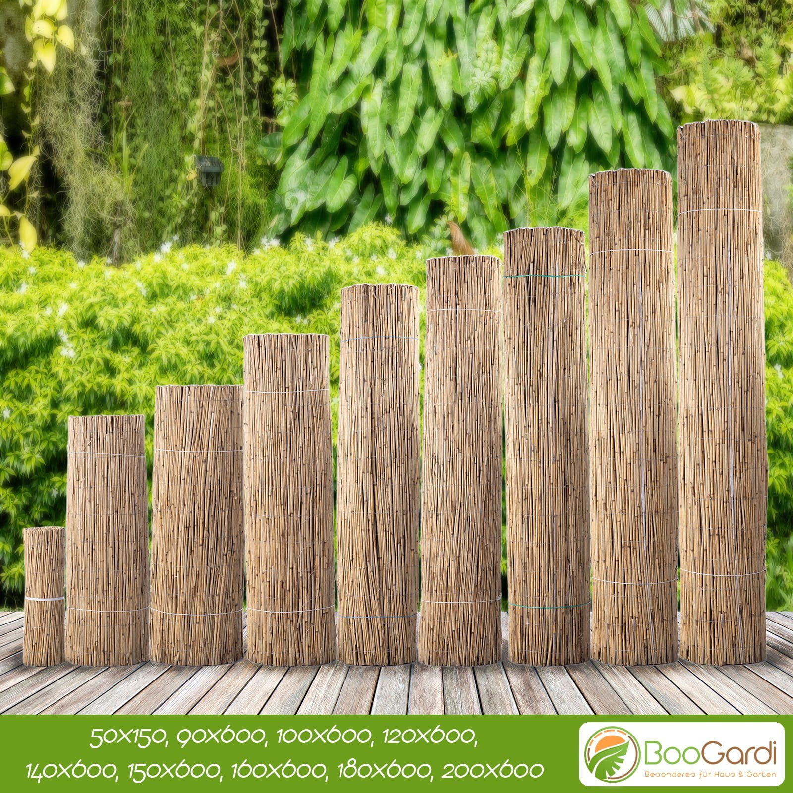 BooGardi Sichtschutzzaunmatten Schilfrohrmatte natur, (1St