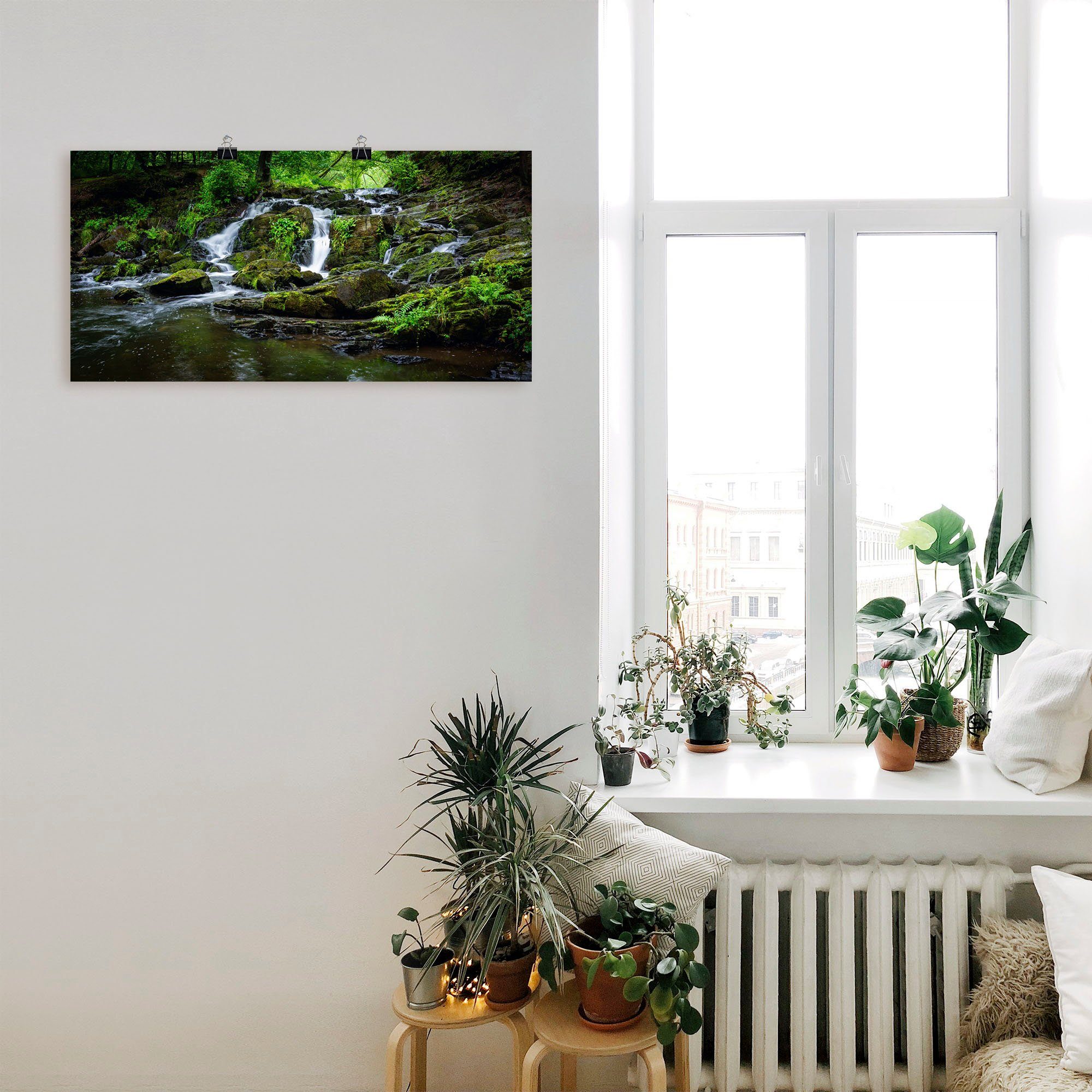 Wasserfall Wasserfallbilder Größen Poster in als oder Alubild, (1 St), Wandbild Wandaufkleber Panorama, Artland versch. Leinwandbild,