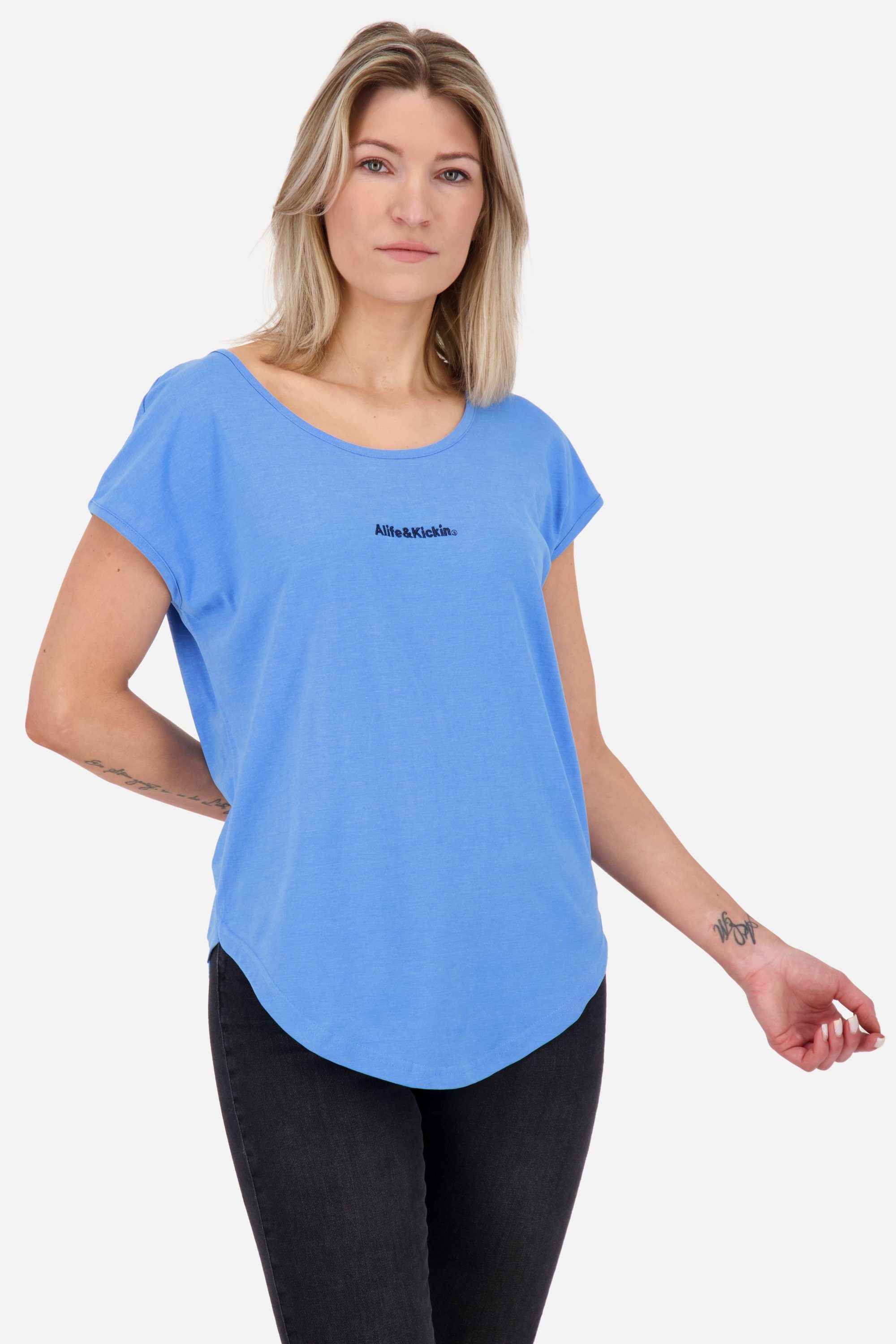 Alife & Kickin Rundhalsshirt ALIFE AND KICKIN SelinaAK E Shirt Damen Kurzarmshirt, Shirt azure | T-Shirts