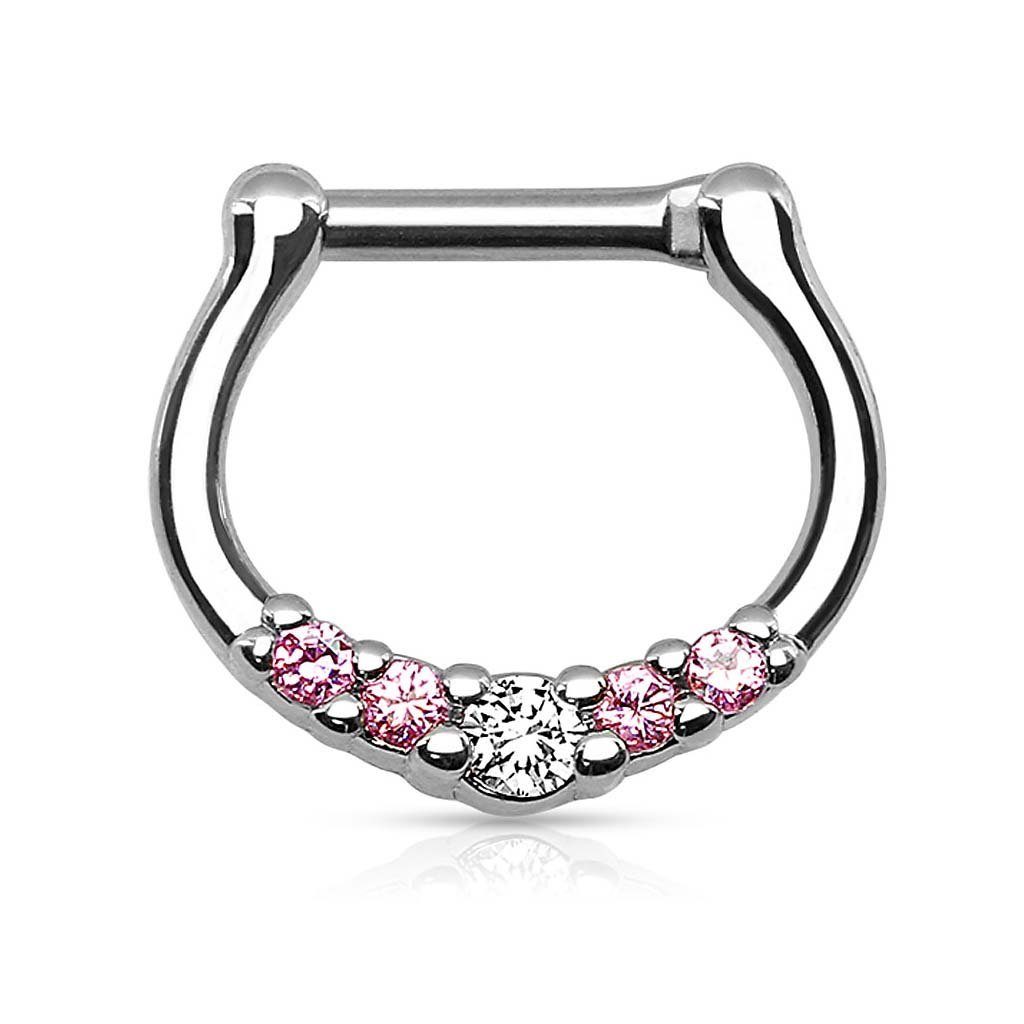Taffstyle Nasenpiercing Piercing Ring Schild Clicker mit Strass Stein, Sept günstig online kaufen
