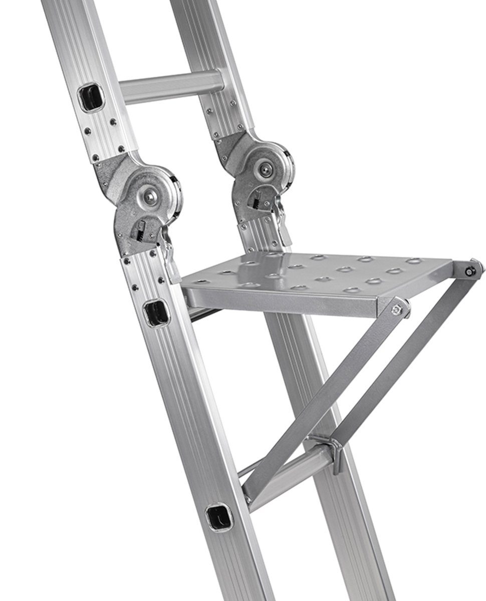 Craftfull Klapptritt Einhängetritt für CF-104A - 3 J. Garantie - Stahl - einklappbar (einhängbare Plattform für Sprossenleiter Werkzeugablage Trittleiter Trittflächenvergrößerung, 1-St., 27.0 x 30.0 cm, 30 Kg Traglast), Ablagefläche zum Einhängen für Craftfull Gelenkleiter CF-104A