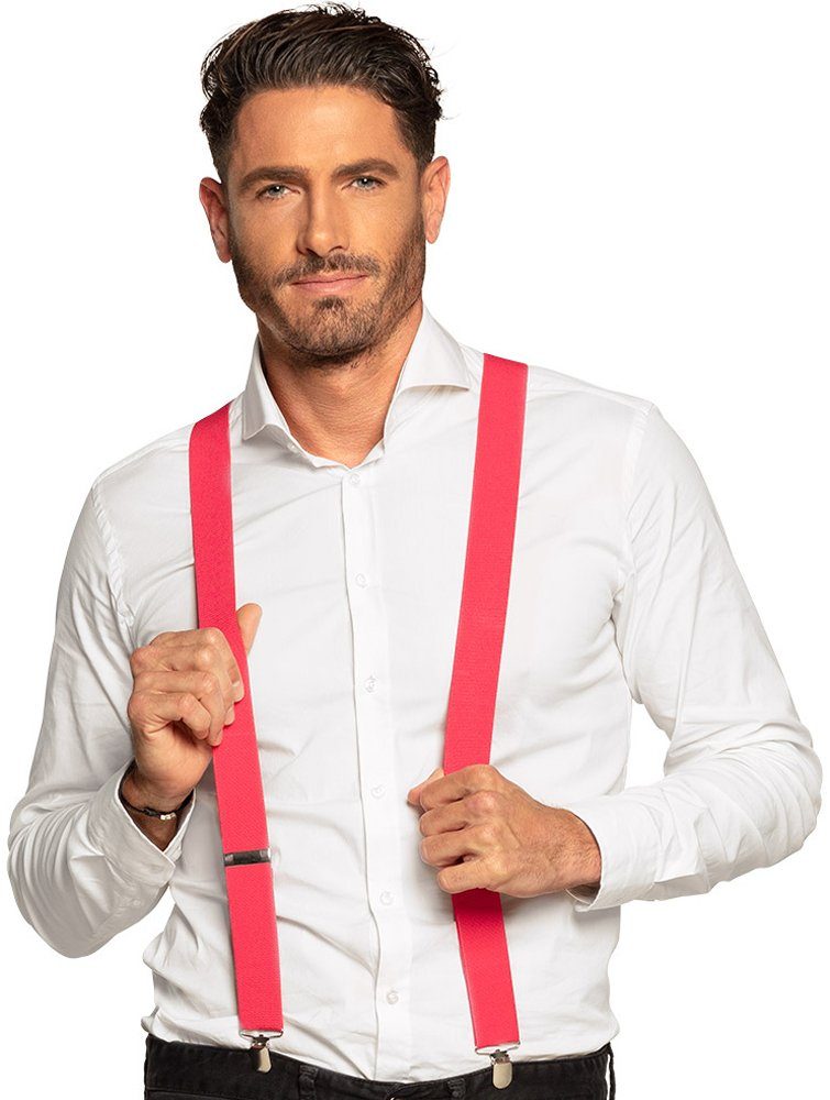 Boland Kostüm Hosenträger Michel Neon Pink günstig online kaufen