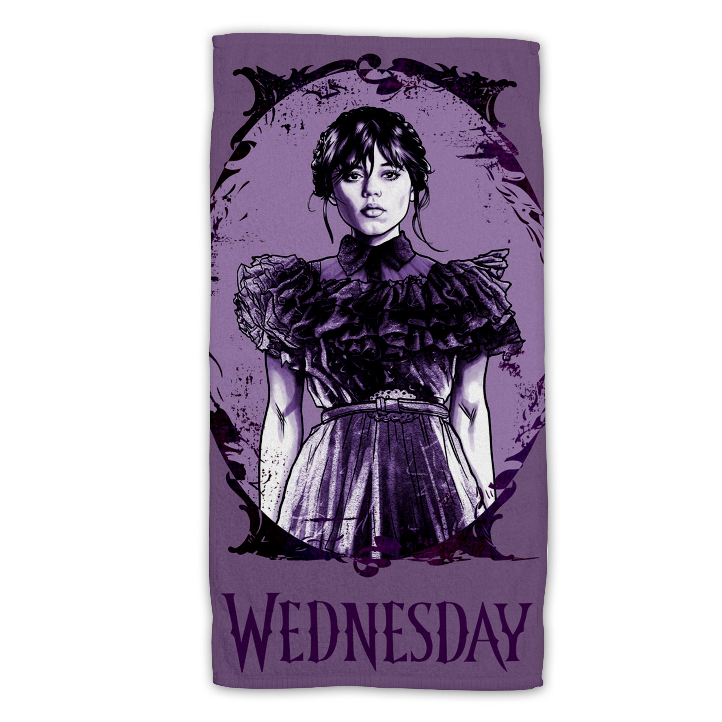 Jerry Fabrics Strandtuch Wednesday Purple Frottee Badetuch mit Premium Druc günstig online kaufen