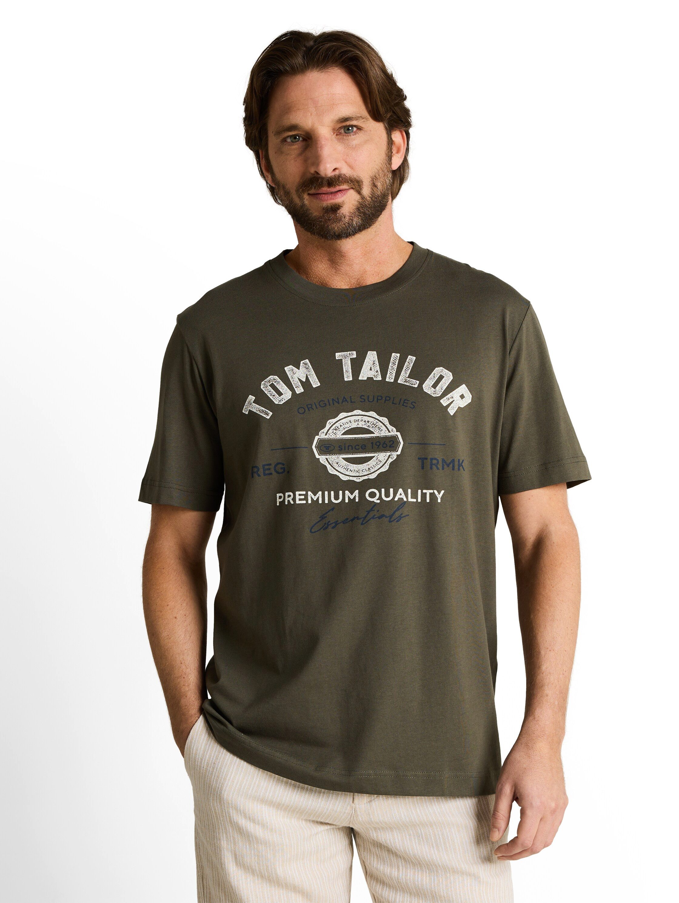 TOM TAILOR T-Shirt mit großem Logofrontprint