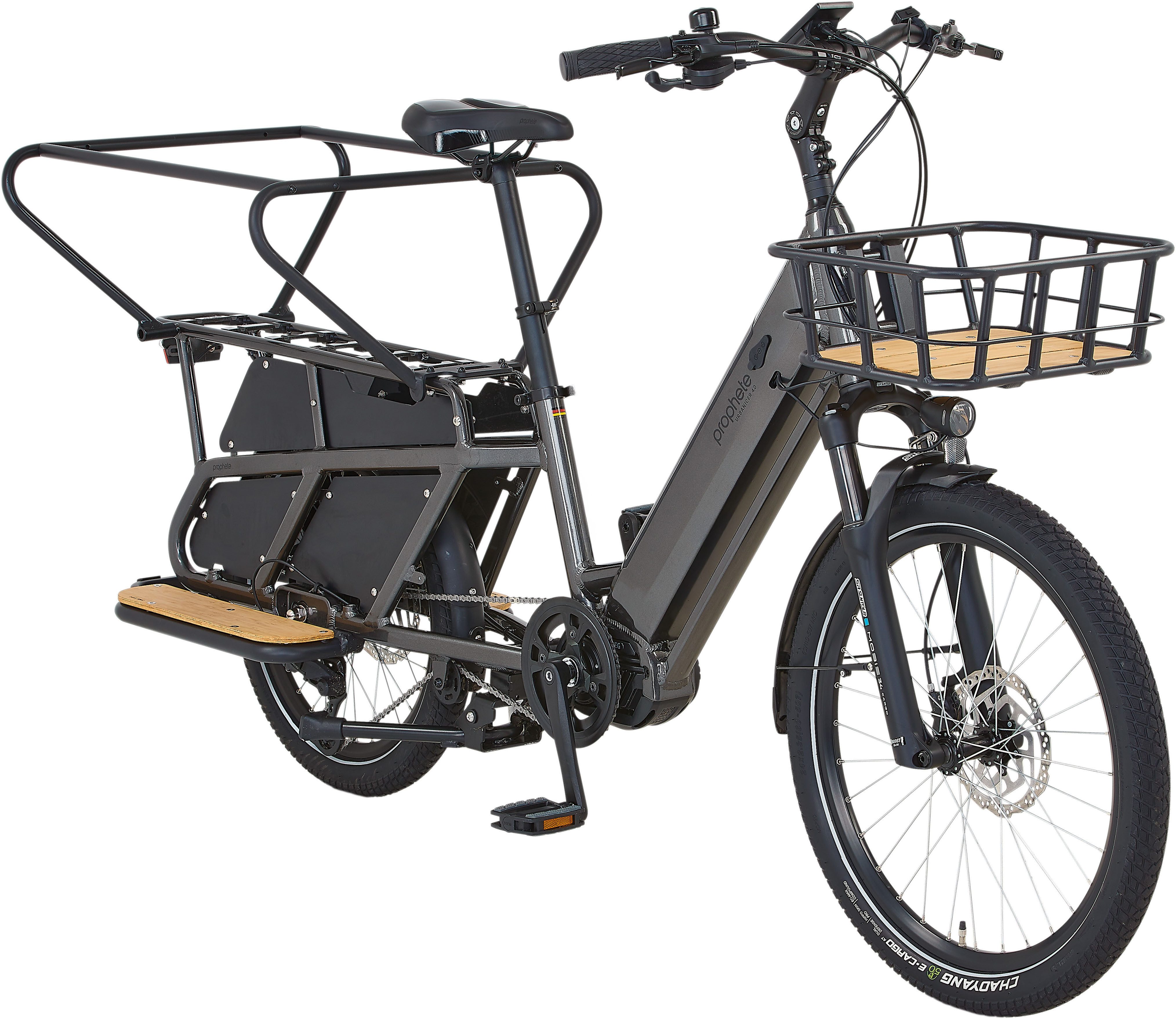 Prophete E-Bike Lastenrad Urbanicer 4.0, 9 Gang Shimano Cues Schaltwerk, Kettenschaltung, Mittelmotor, 720 Wh, Pedelec, Elektrofahrrad für Damen und Herren