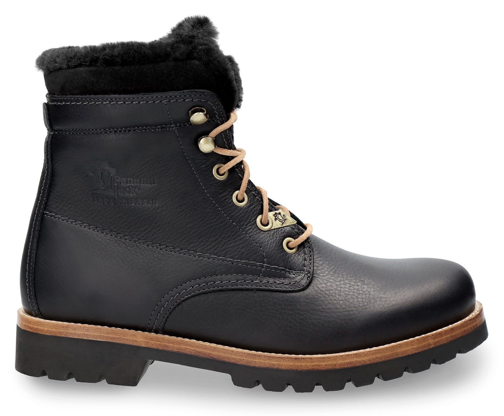 Panama Jack Aviator Igloo Winterboots, Blockabsatz, Winterstiefelette, Schnürboots mit Logo-Aufnäher