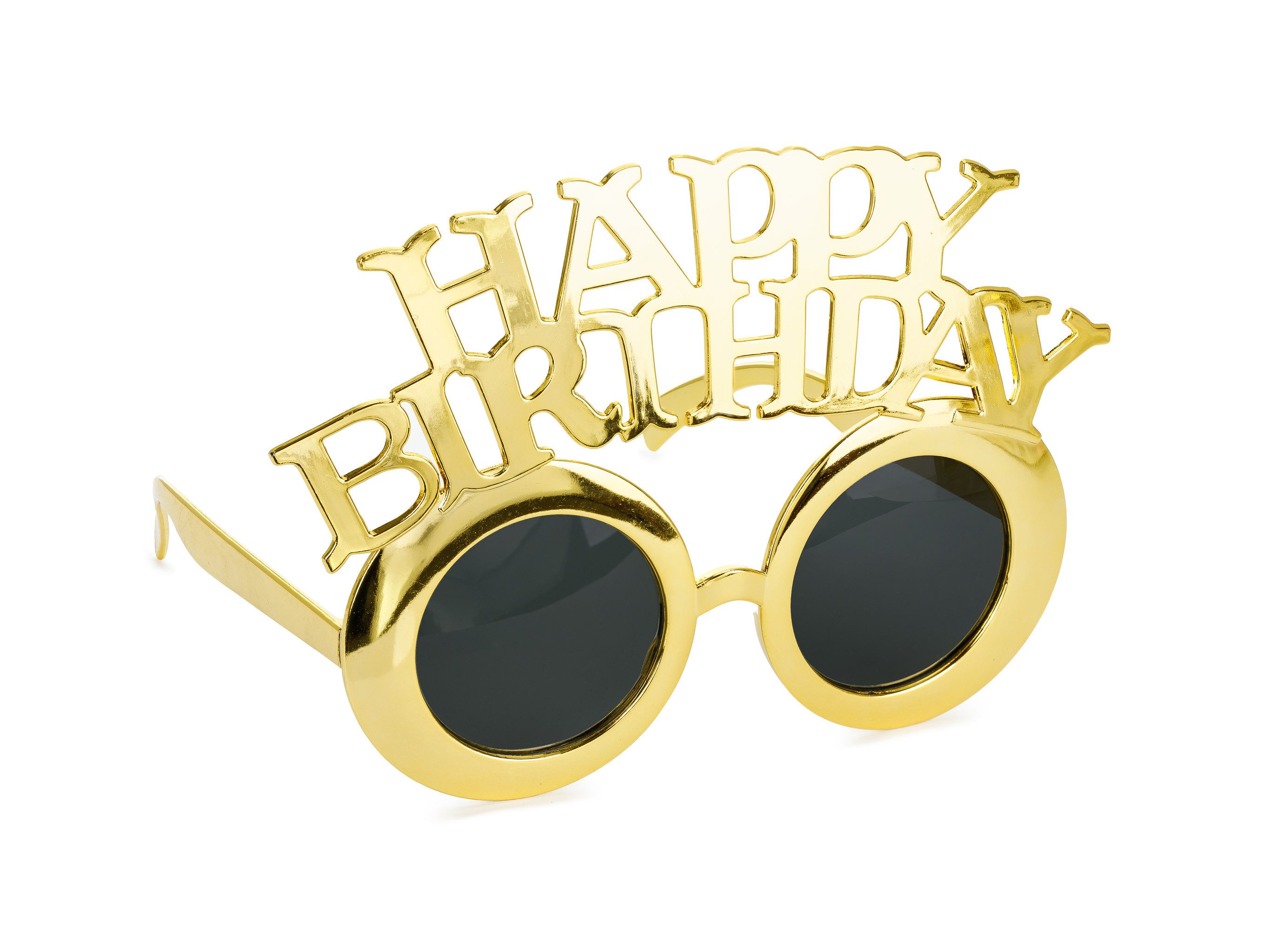 partydeco Kostüm, Partybrille Happy Birthday 16,5 x 11,5cm Gold