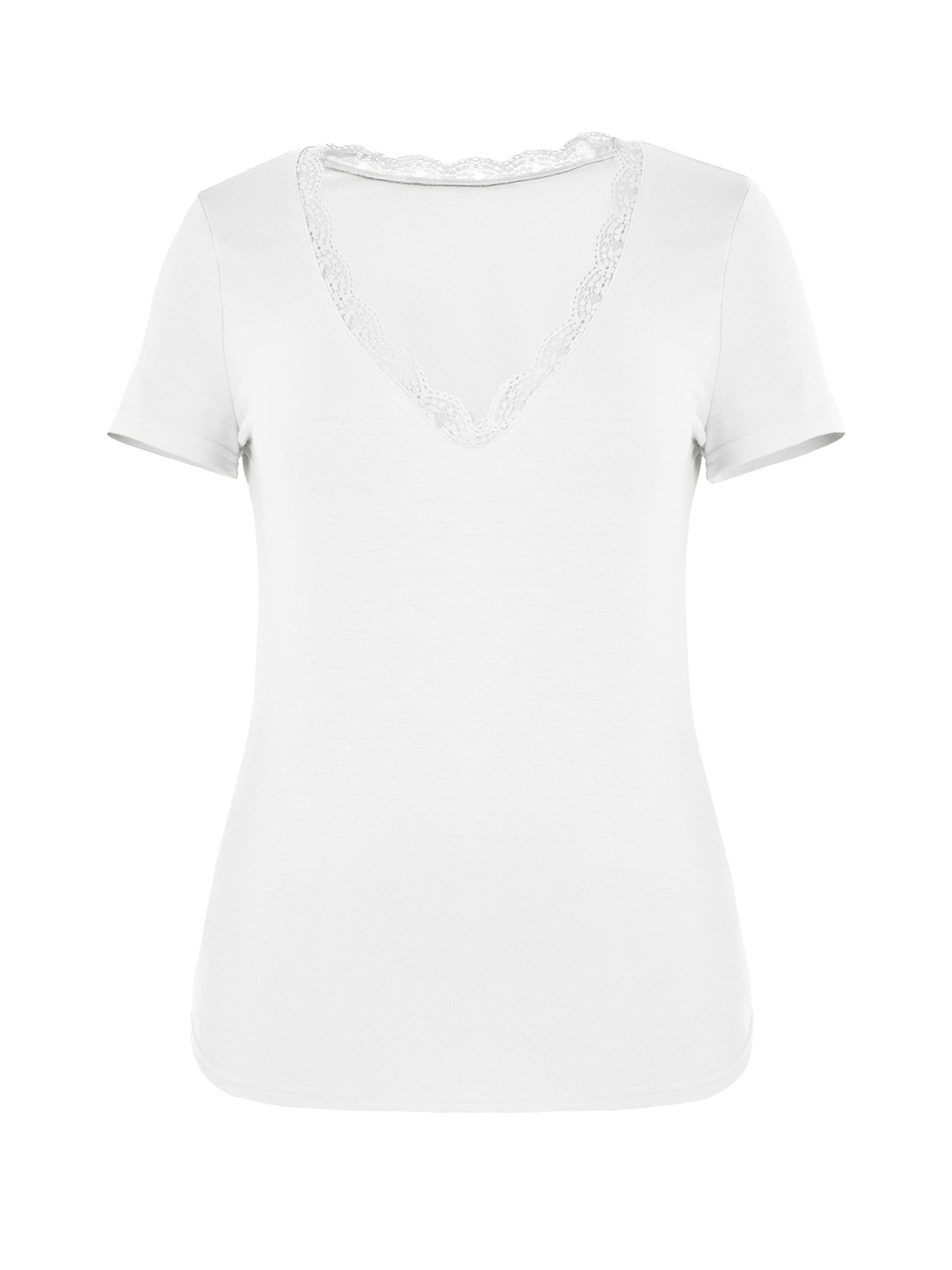 T-Shirt Damen Slim-Fit Tops aus Spitze