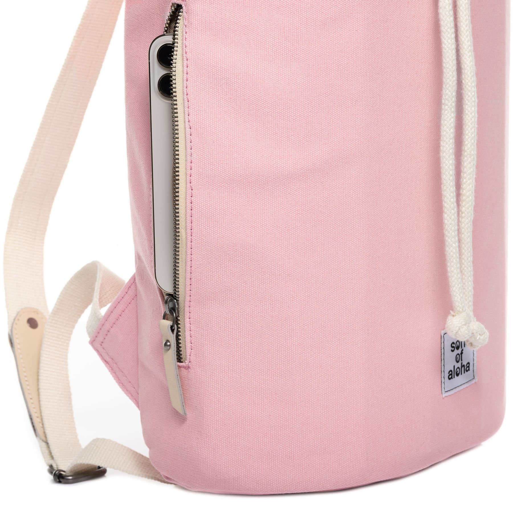 groß handgefertigt und ALOHA OF Matchsack rosa »MALU«, Baumwolle SONS Rucksack Canvas Seesack aus Backpack