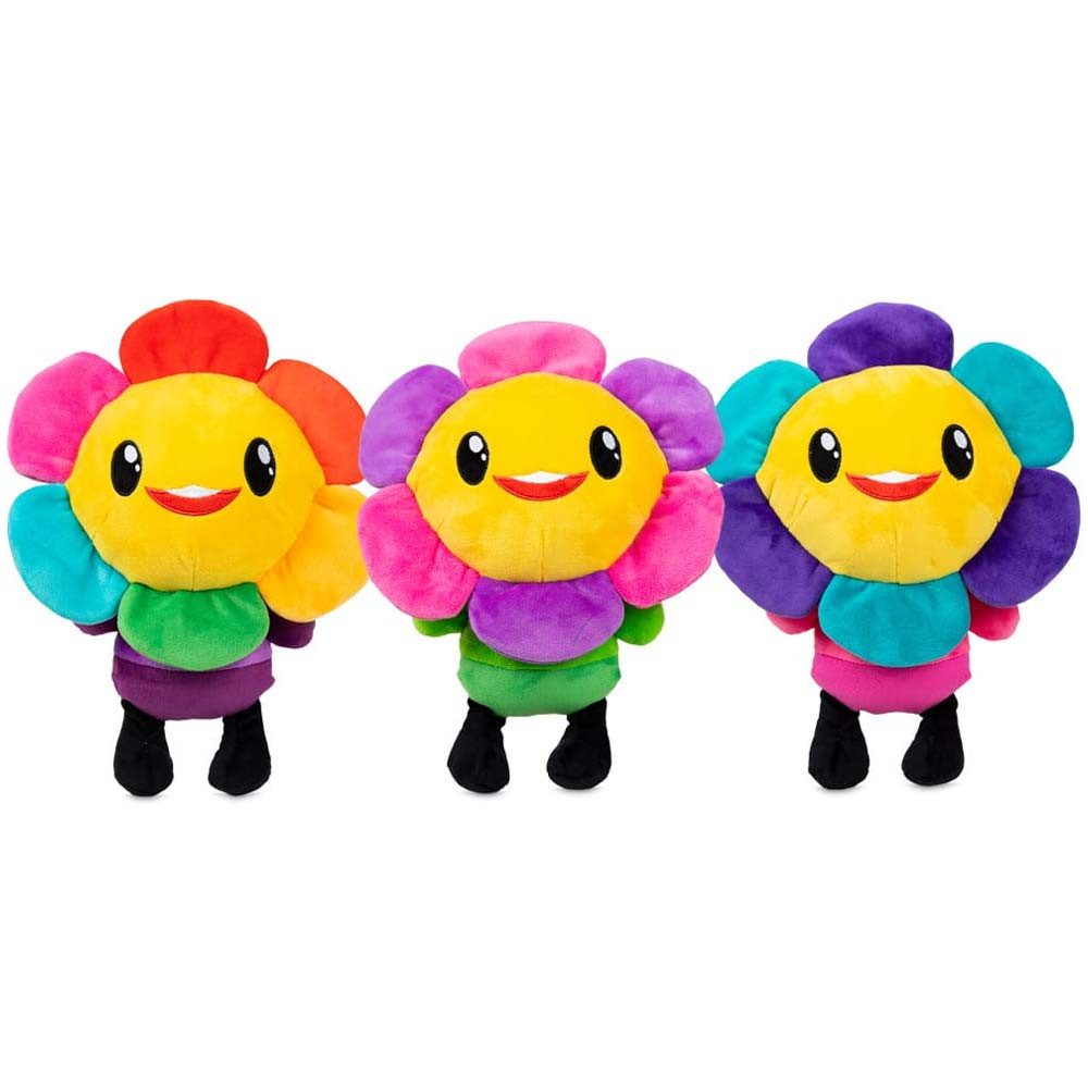 Dinotoys Kuscheltier 3 Stück Blumen Kuscheltier in bunten Farben - ca. 17,5 cm (3-St)