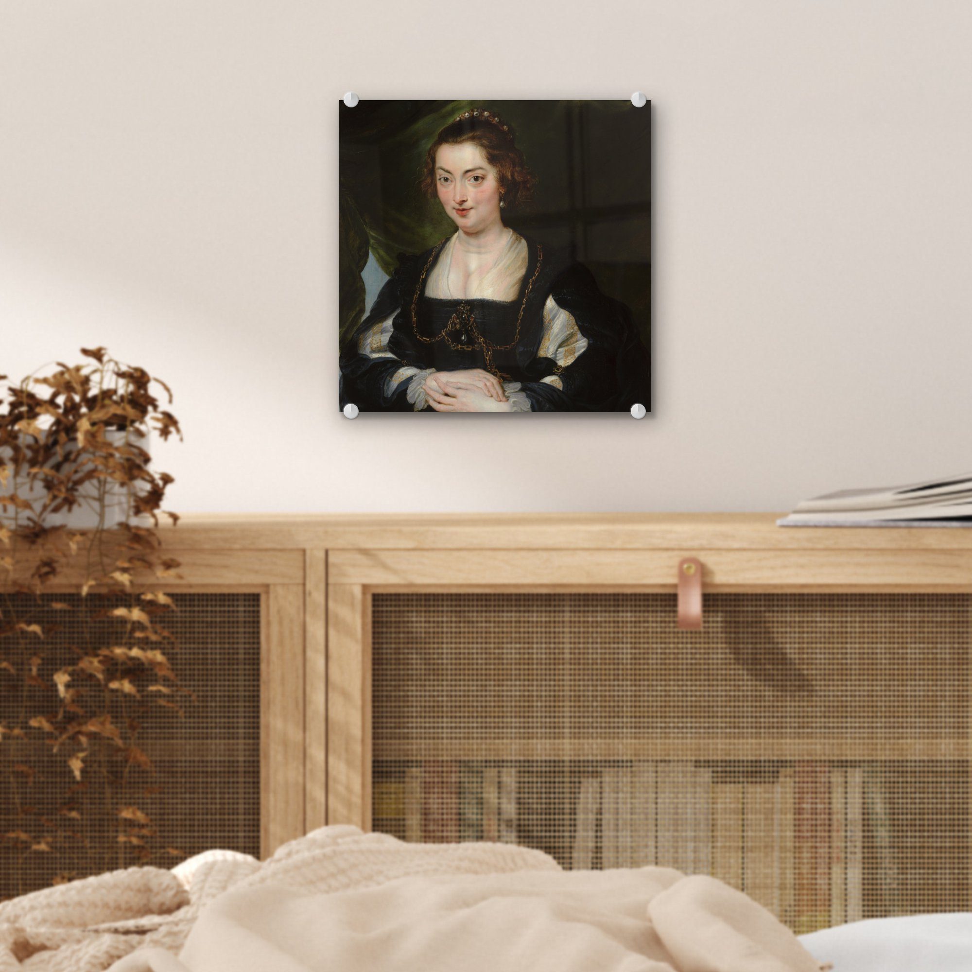 MuchoWow Acrylglasbild Porträt auf einer Wanddekoration - Rubens, Foto - Paul Bilder jungen St), - Glas von Gemälde auf Frau (1 - Peter Wandbild Glas Glasbilder