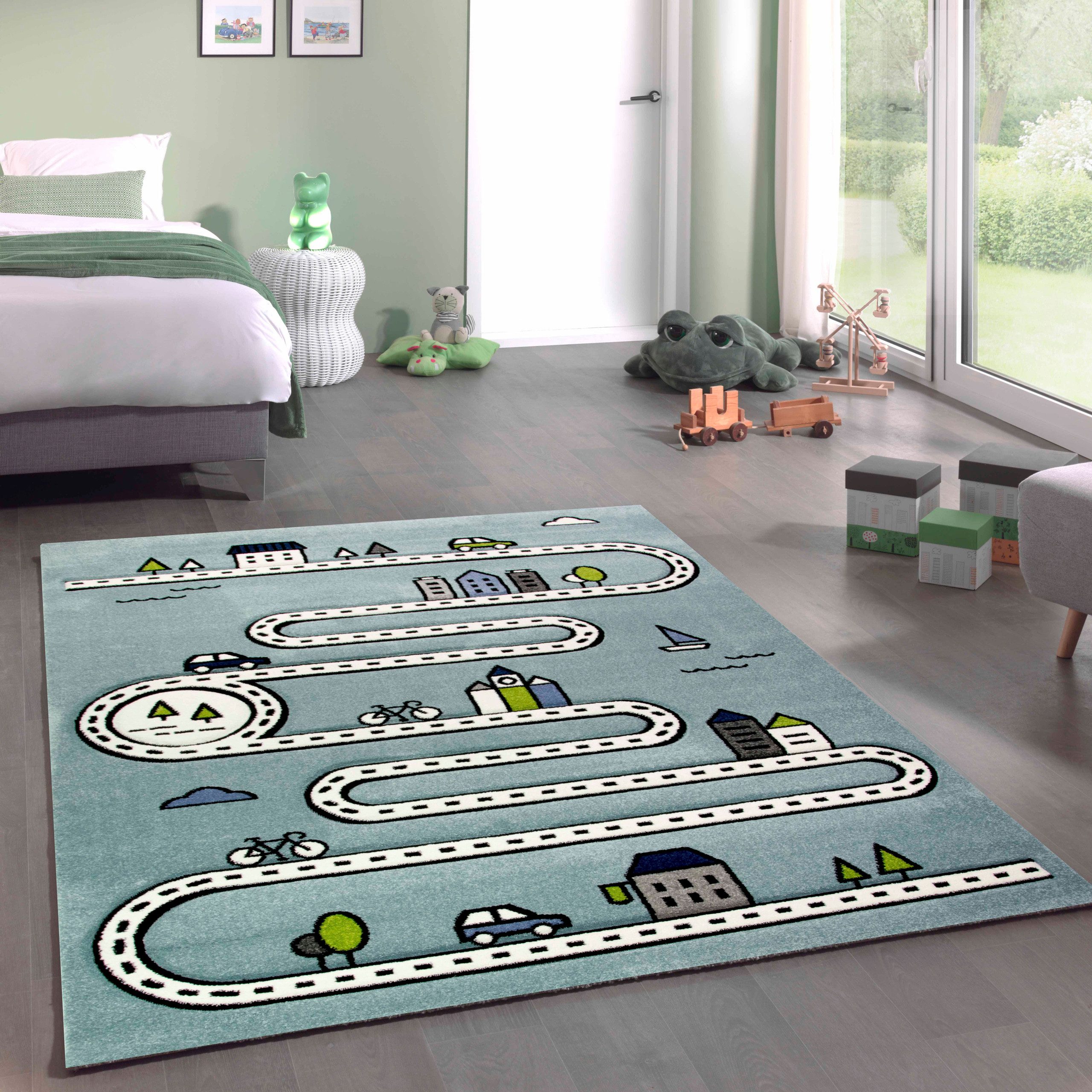 Carpetia Kinderteppich Verspieltes Motivdesign, rechteckig, Höhe: 15 mm, pflegeleicht, strapazierfähig, handgearbeiteter Konturenschnitt