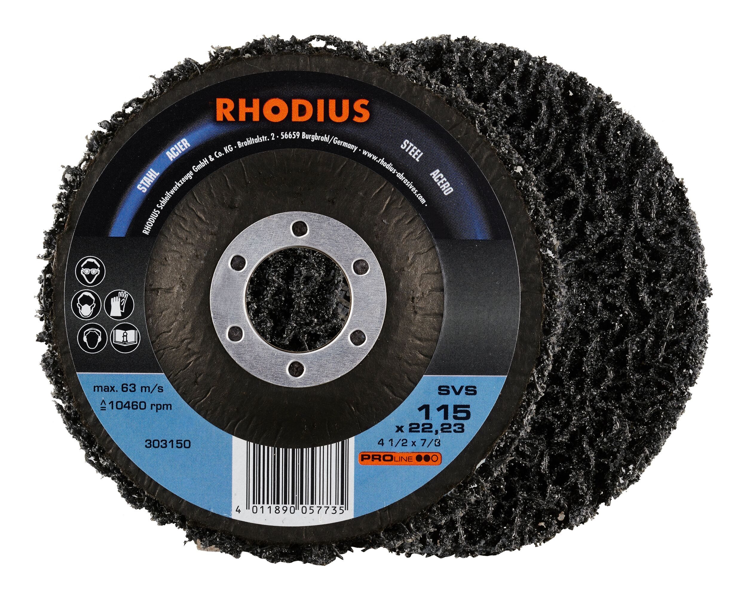Rhodius Schleifpapier PROline PW, PROline SVS Reinigungsvlies - 115 x 22,23 mm