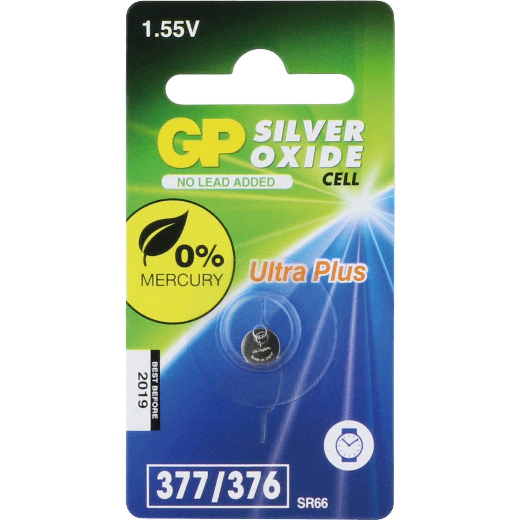 Gp GP Knopfzelle SR626SW / 377, 25mAh, Silberoxid Batterie