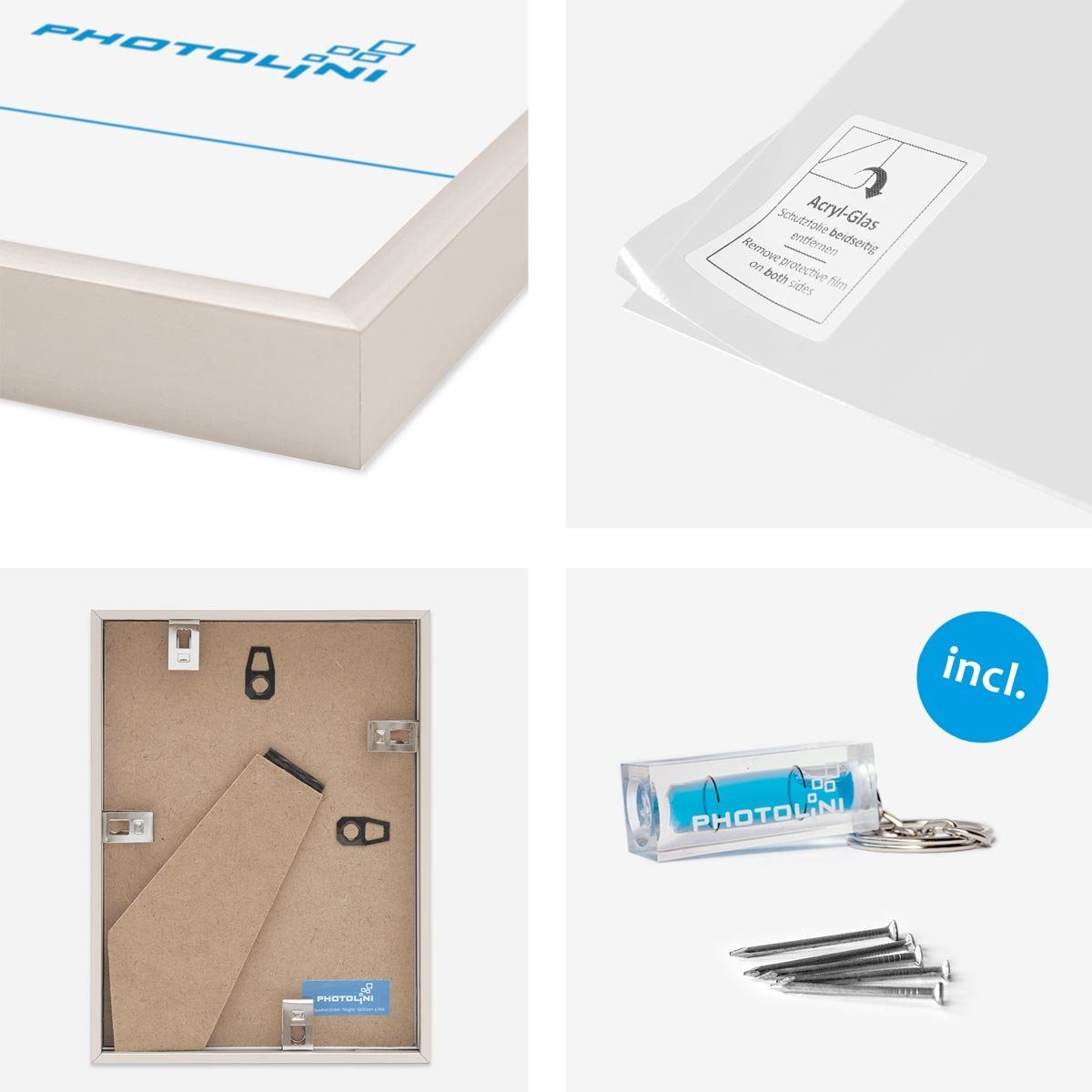 PHOTOLINI Bilderrahmen 3er Set Aluminium Modern günstig online kaufen