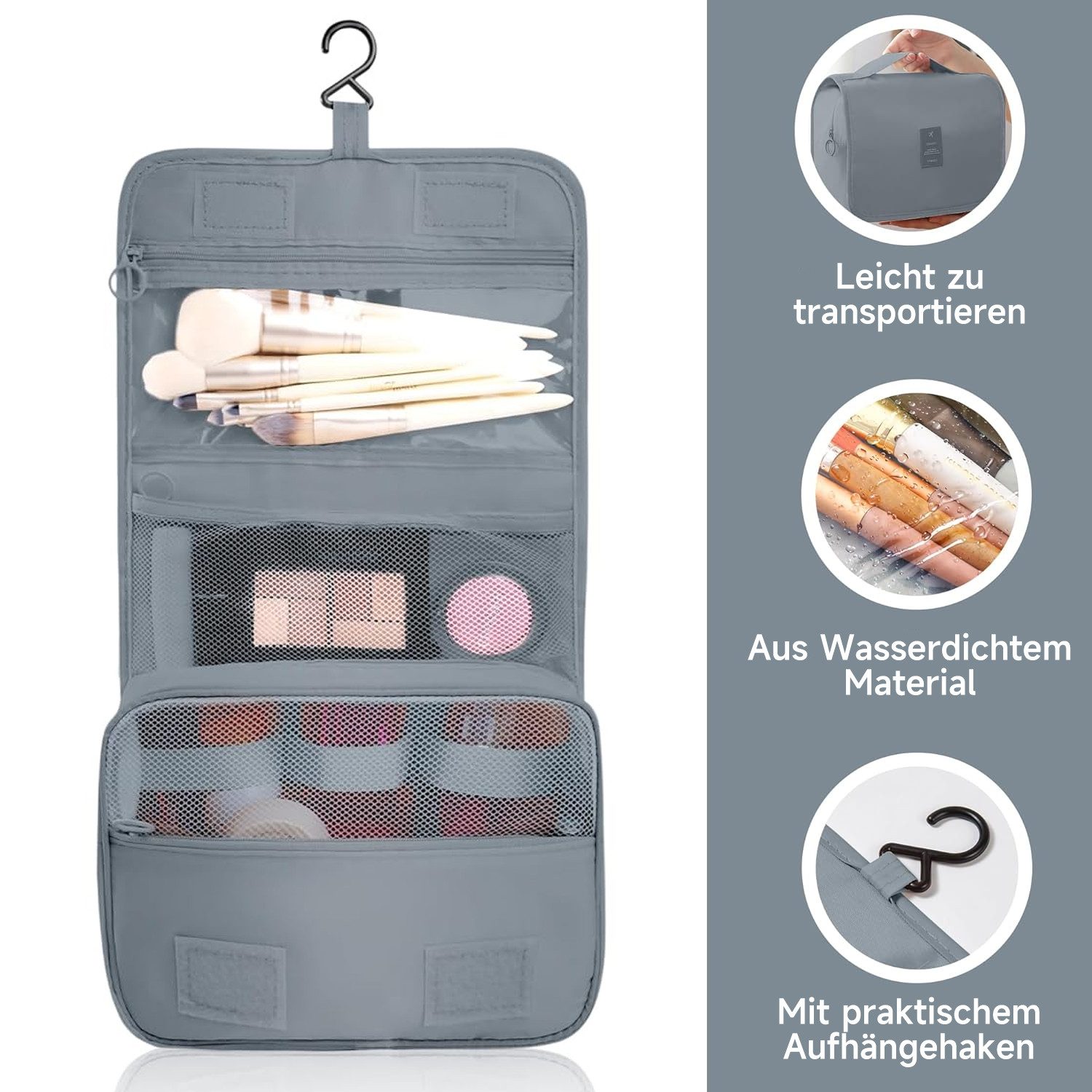 OSTWOLKE Kofferorganizer 11-teilig Koffer Organizer Set Packing Cubes für Urlaub Reisen, Wasserdicht, mit Kosmetiktasche, Schuhbeutel, Kulturbeutel – Bild 5 von 5