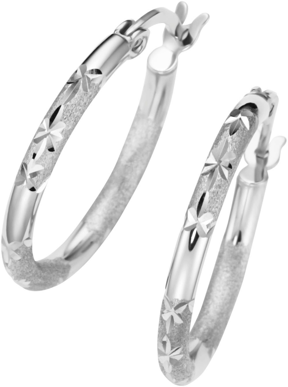 Firetti Paar Creolen Schmuck Geschenk Silber 925 Ohrschmuck Ohrringe Diamantierung