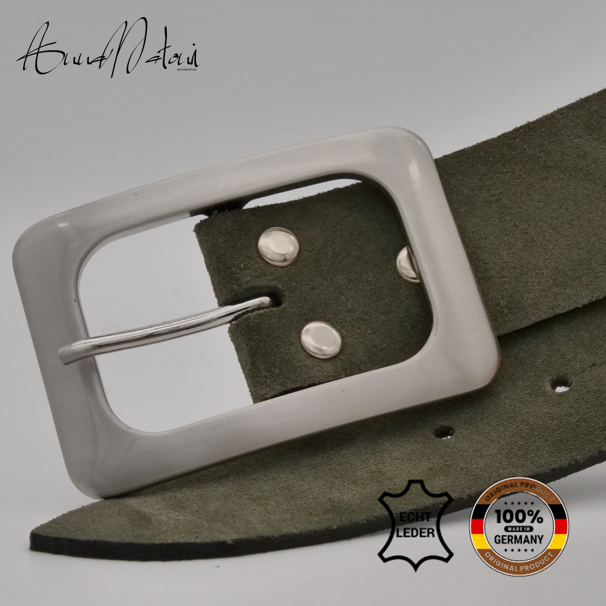 AnnaMatoni Ledergürtel AnnaMatoni Damen Ledergürtel in hochwertigem Velour Leder 4cm