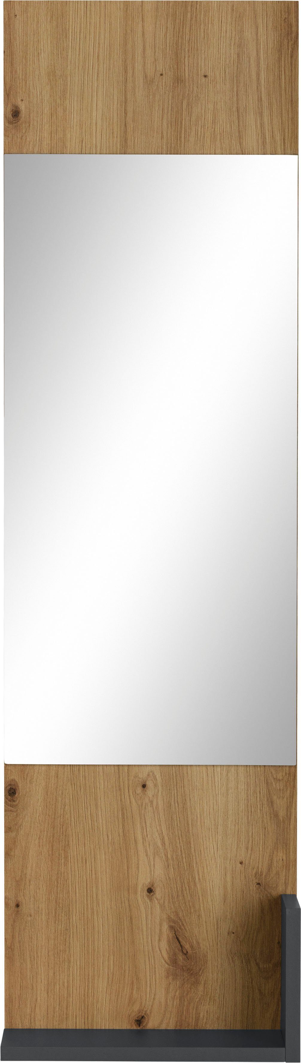 Ablage eiche/anthrazit mit Breite Spiegelpaneel cm, 32 INOSIGN Kosmo, 1