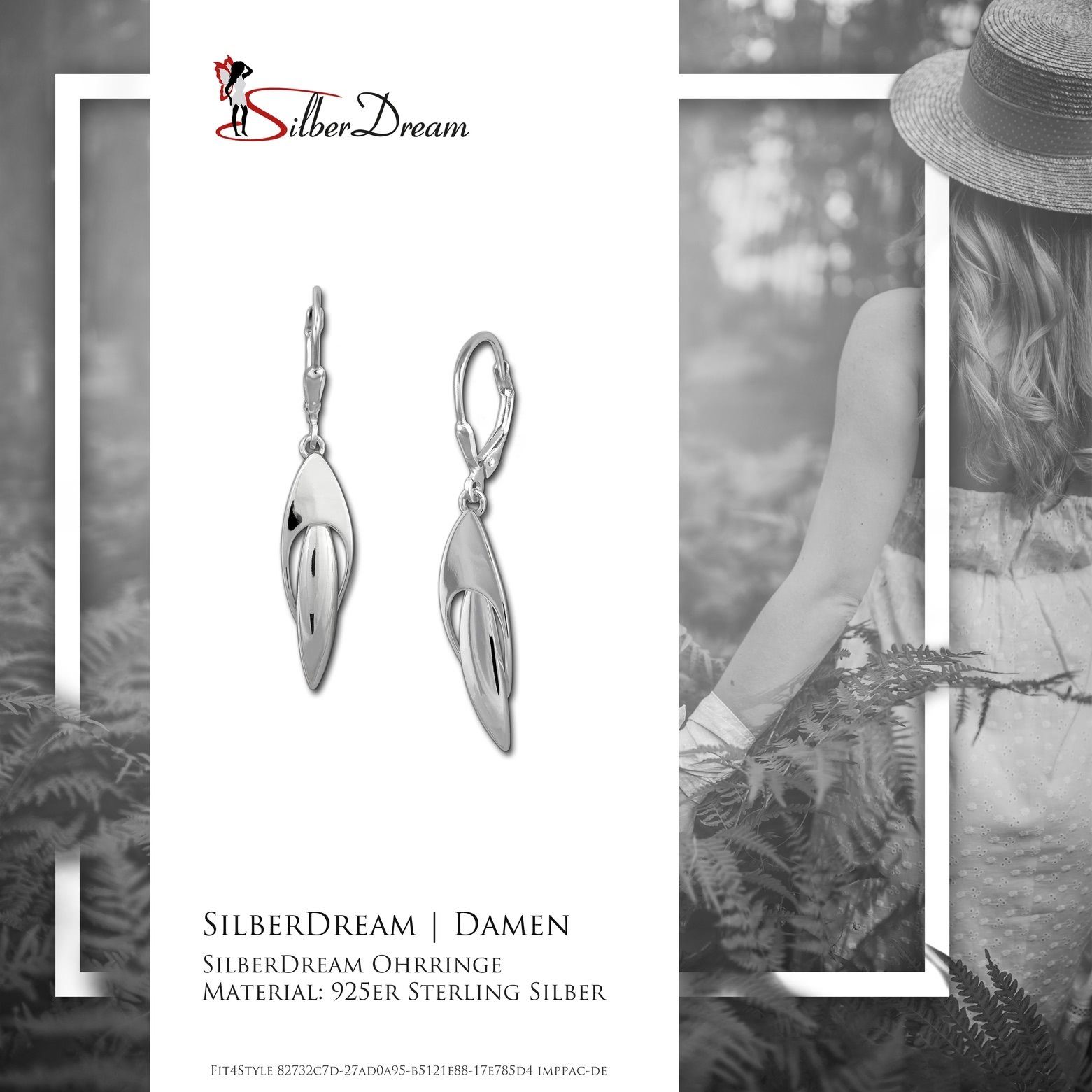 SilberDream Paar Ohrhänger aus 925 Ohrringe Damen-Schmuck silber (Ohrhänger), 925er Silber, Farbe: Damen Ellipse SilberDream Sterling Ohrhänger