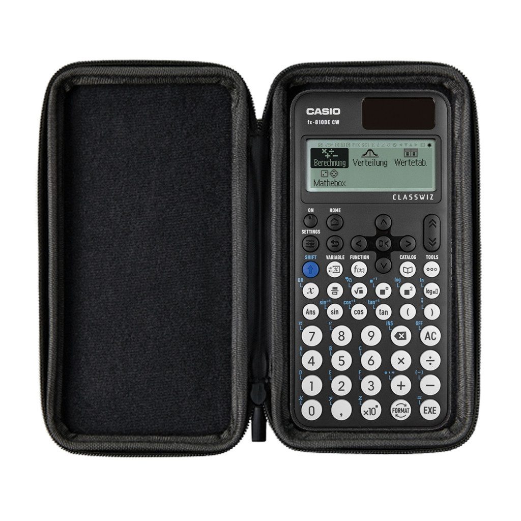 CASIO Taschenrechner fx-810DE CW inkl. Schutztasche Rot & Fachbuch (96 Seiten, DIN A5)