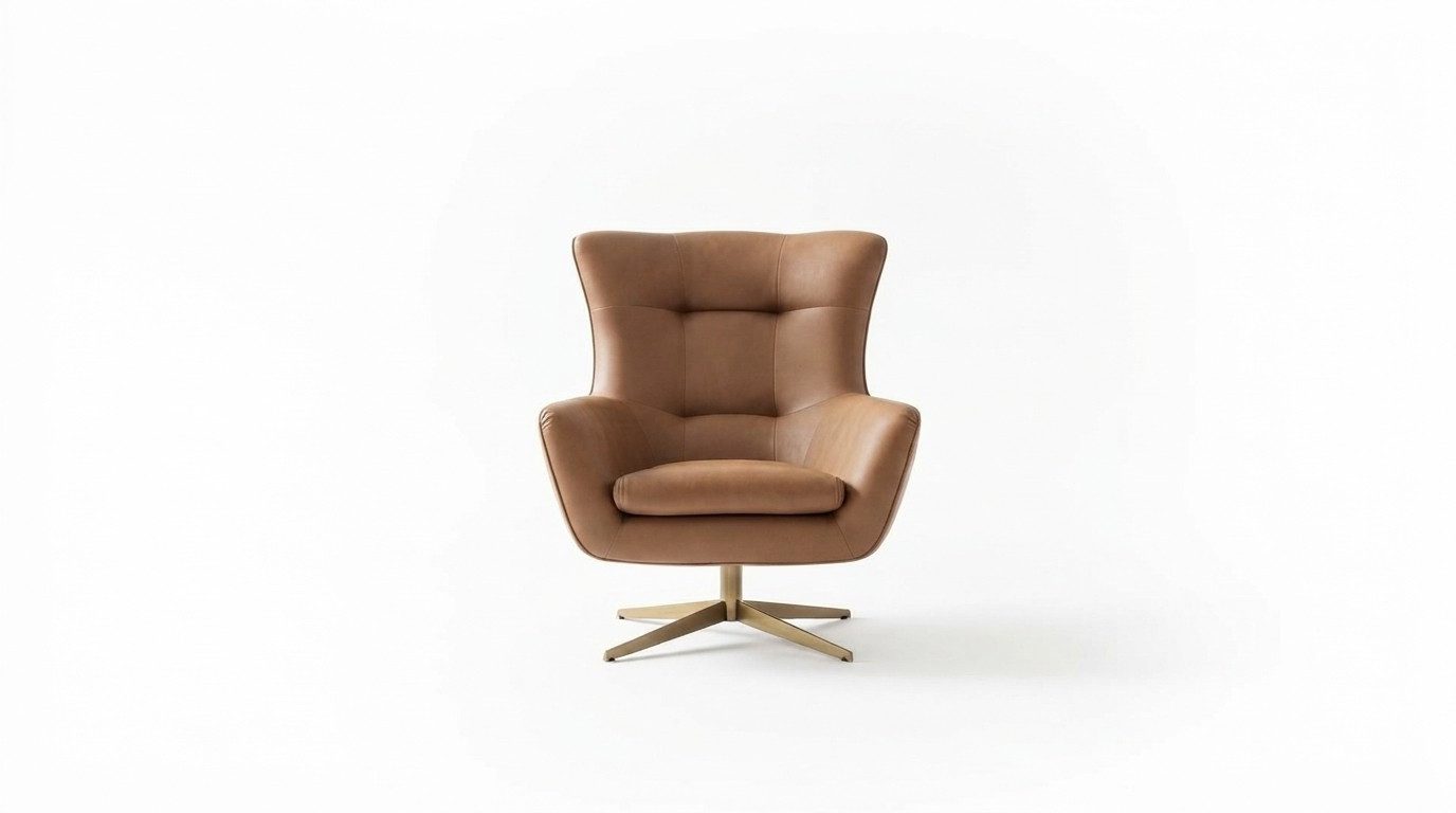 Xlmoebel Ohrensessel Moderner Luxus Cocktailsessel aus beigem Kunstleder (1-St., Cocktailsessel), Made in Europa