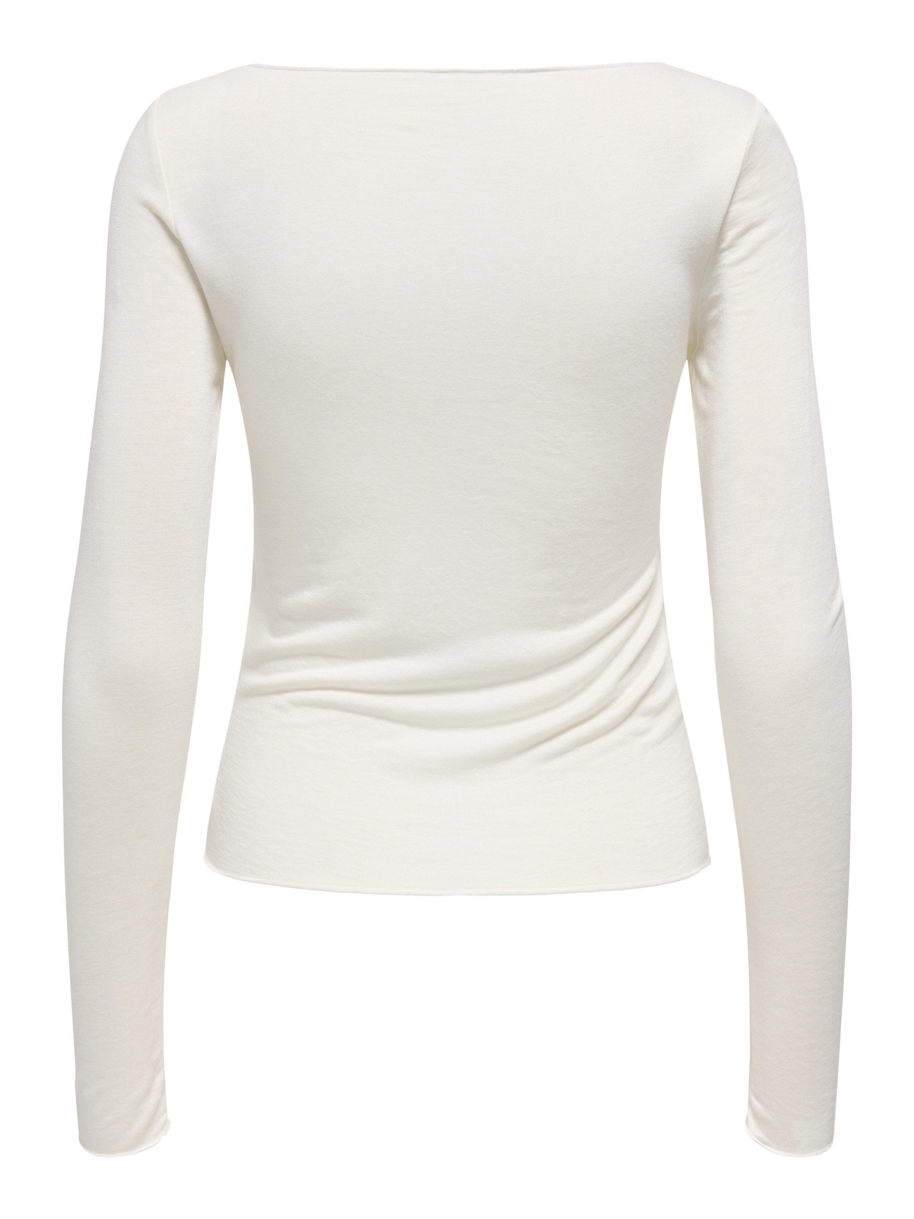 JDY T-Shirt JDYSUMA WOOLBLEND L/S BOATNECK TOP, Cloud Dancer