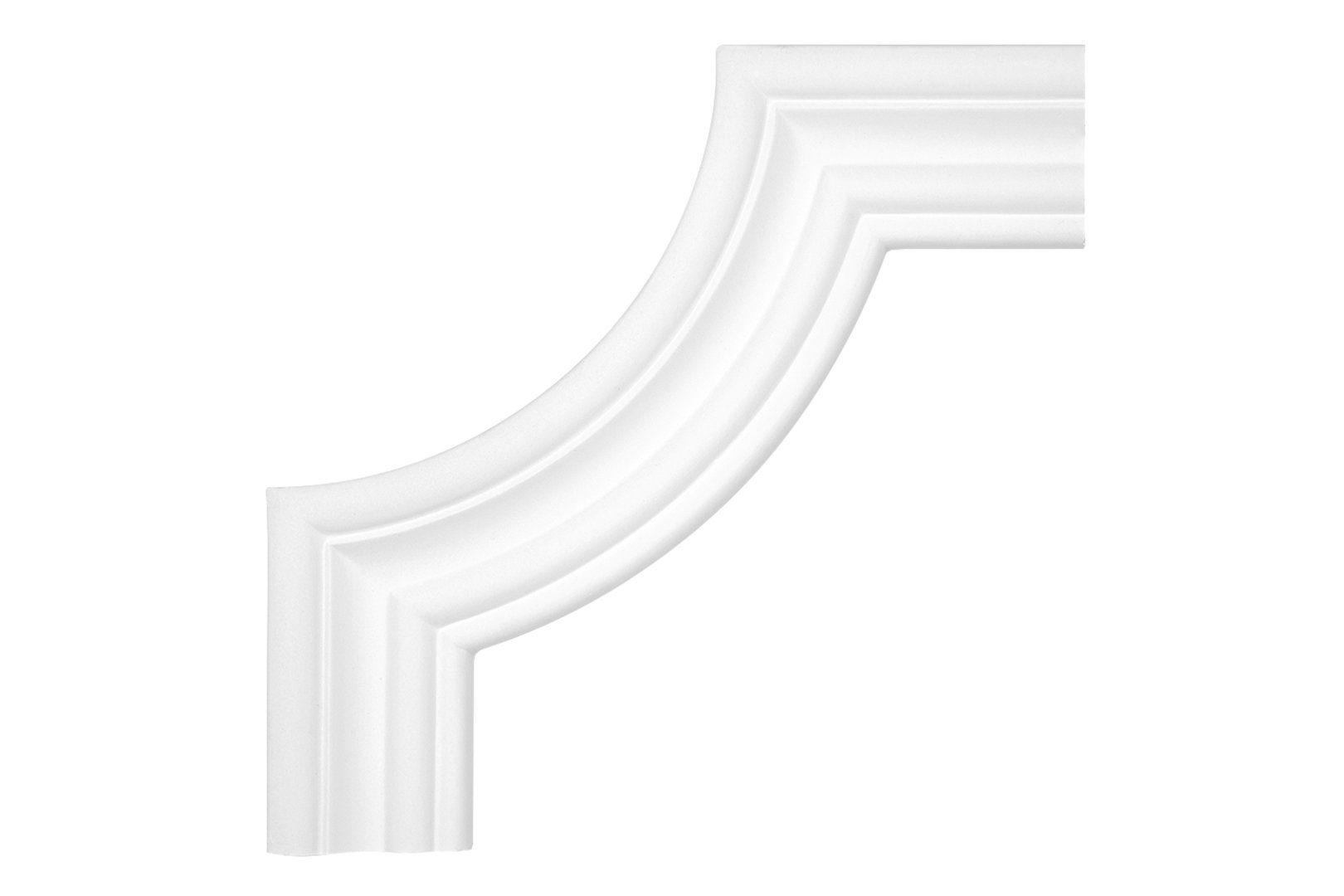 Hexim Perfect Stuckleiste AD314-12, Wand- und Deckenumrandung aus PU - Segment als Ergänzung zur Flachleiste, hart & stoßfest, weiß - Spiegelrahmen