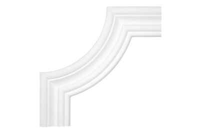 Hexim Perfect Stuckleiste AD314-12, Wand- und Deckenumrandung aus PU - Segment als Ergänzung zur Flachleiste, hart & stoßfest, weiß - Spiegelrahmen