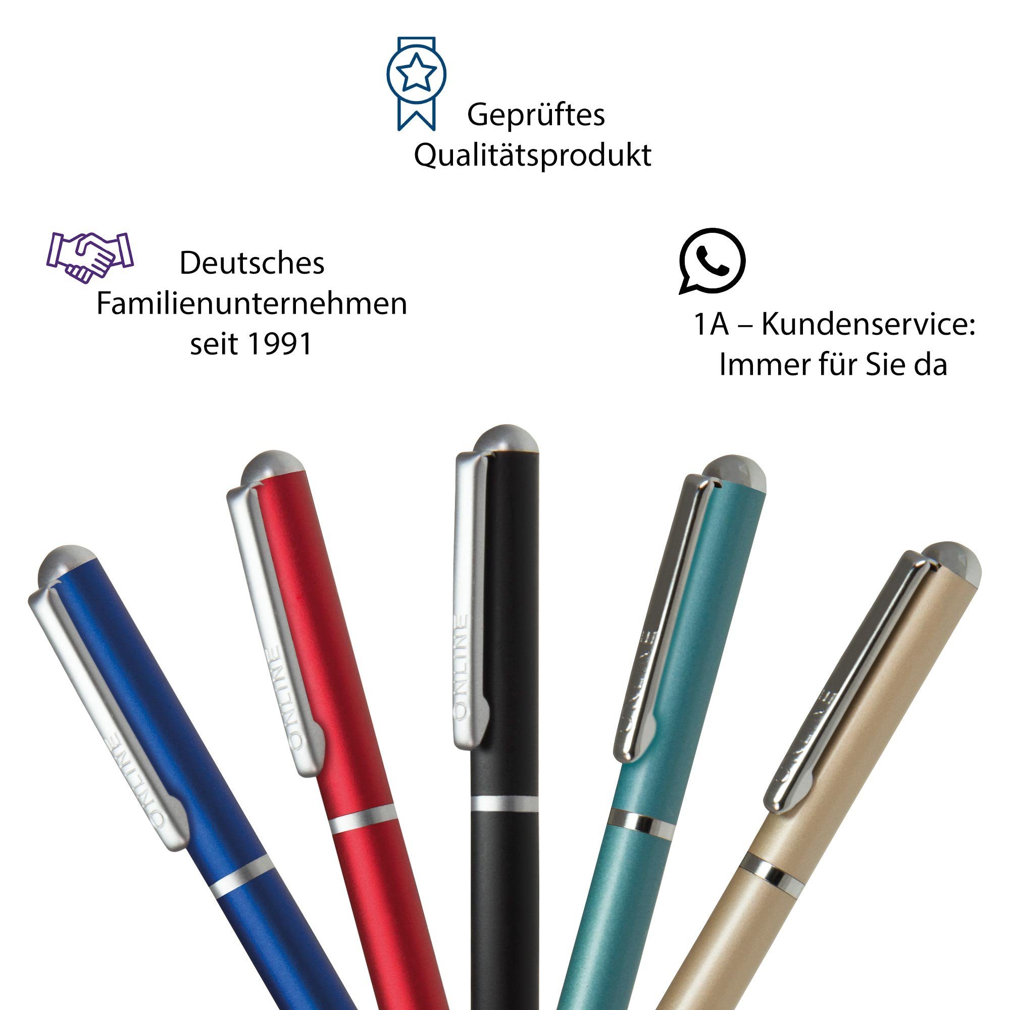 Online Pen Drehkugelschreiber, Mini schwarzschreibend Portemonnaie Blau incl. Kugelschreiber D1-Qualitätsmine, Standard