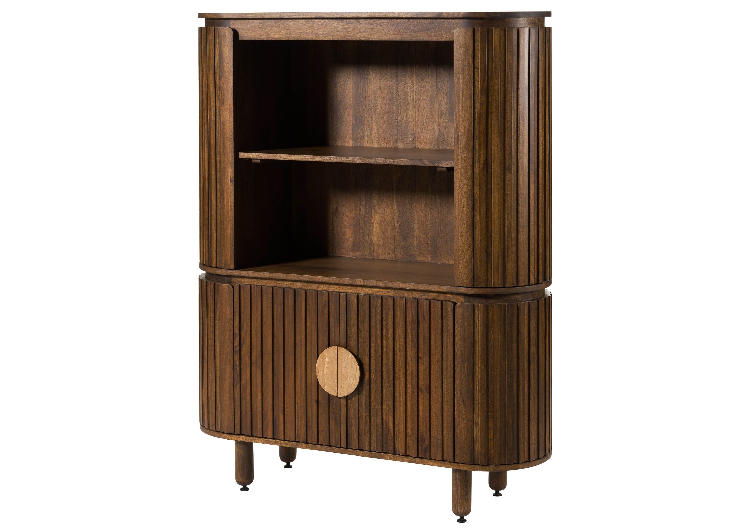 Massivmoebel24 Highboard (Massivholz), Mango 120x40x150 braun geölt KYOTO # günstig online kaufen