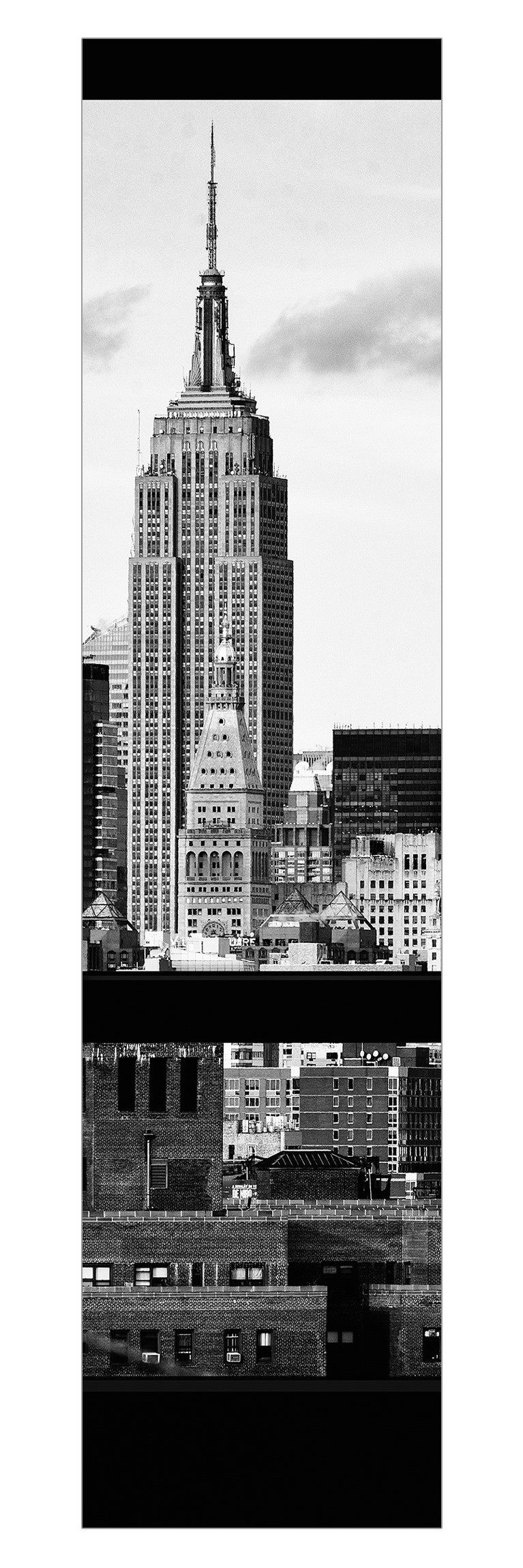 Bilderdepot24 Schiebegardine modern Flächenvorhang blickdicht New York schwarz weiß (1 St), halbtransparent, Wohnzimmer große Flächengardine lichtdurchlässig für Klemm-System