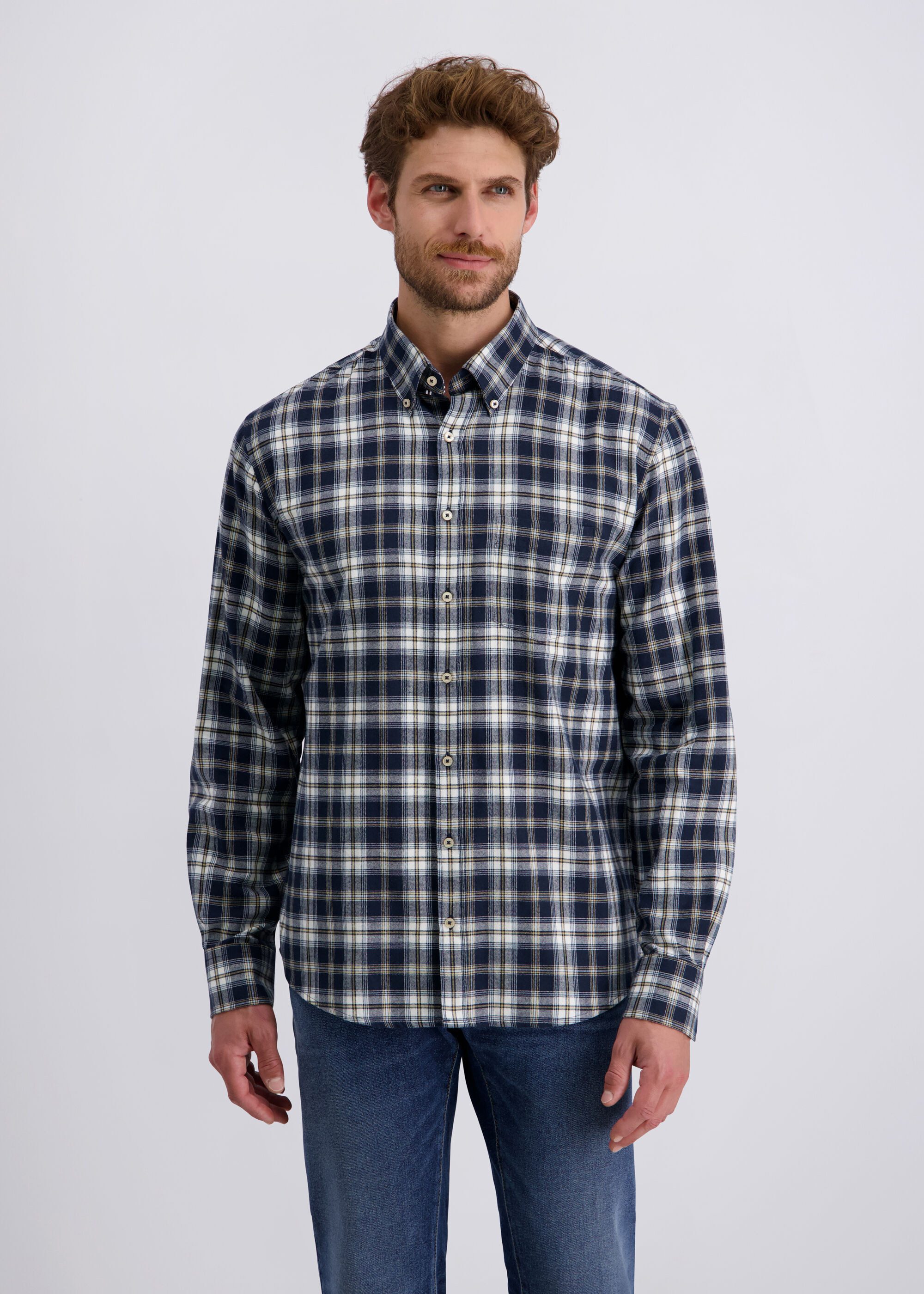 Pierre Cardin Langarmhemd mit Karomuster