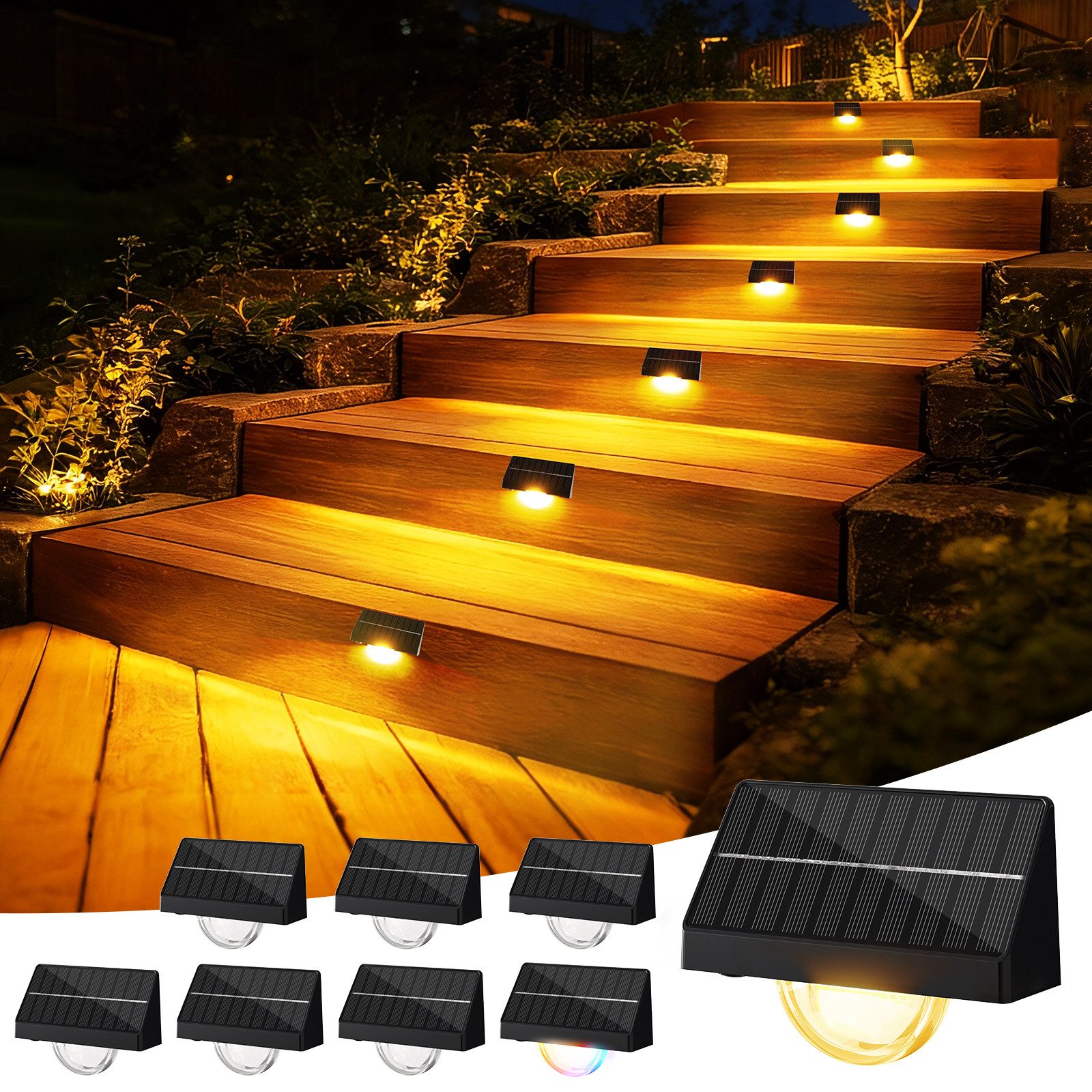 Solarleuchten Für Außen – 4er Set Gartenleuchten, IP65 Wasserdicht, Warmweiß, 1000mAh Akku, Bis Zu 14h Leuchtdauer – Für