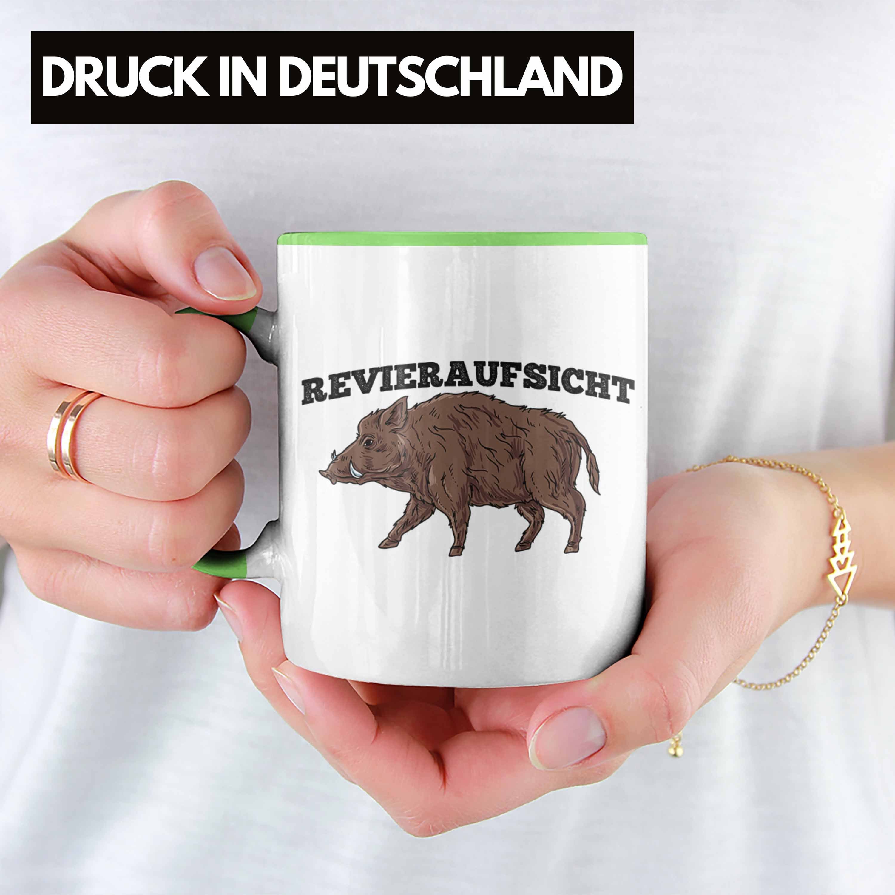 Grün Trendation "Revieraufsicht" Wildschwein Jäger Tasse Tasse für Geschenk J Lustige Grafik